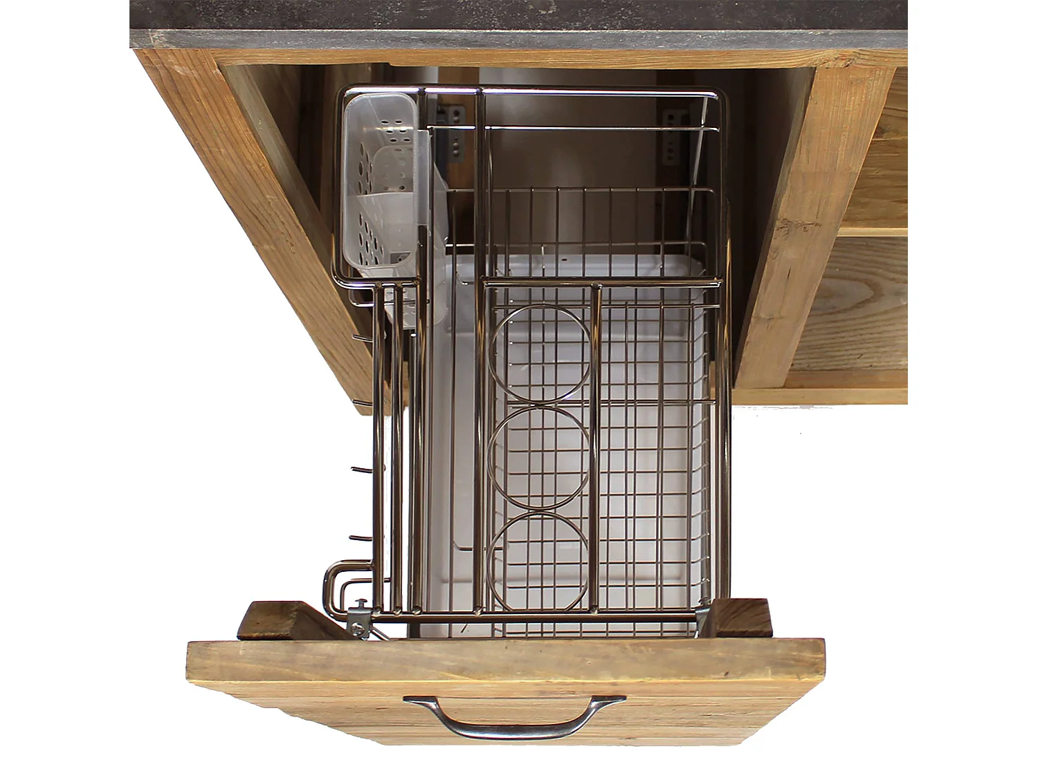 Meuble bas de cuisine avec tiroir coulissant Champêtre