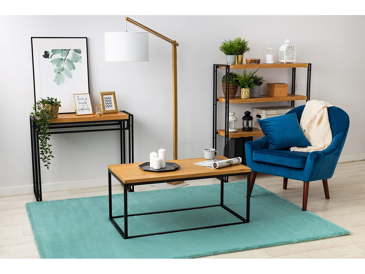 Tapis BUNNY aqua bleu IMITATION DE FOURRURE DE LAPIN 140x190 cm