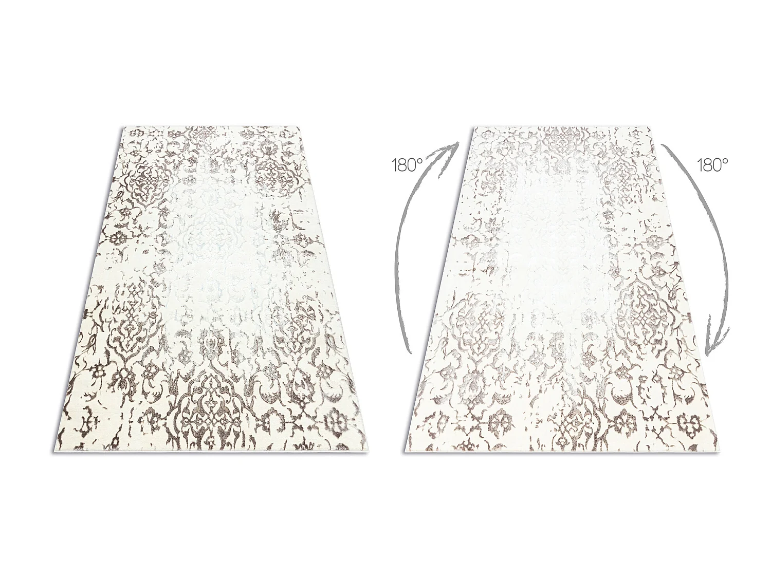 Tapijt CORE 247A Ornament Vintage - structureel, twee lagen vlies, cr� 120x170 cm