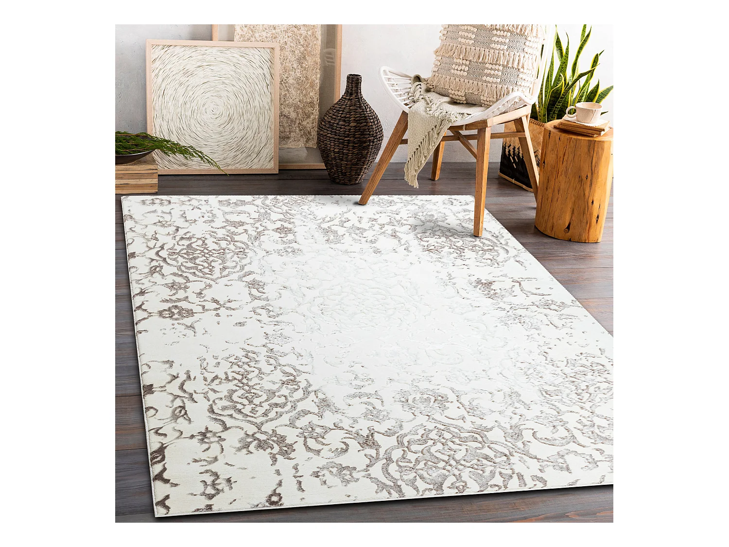 Tapijt CORE 247A Ornament Vintage - structureel, twee lagen vlies, cr� 120x170 cm