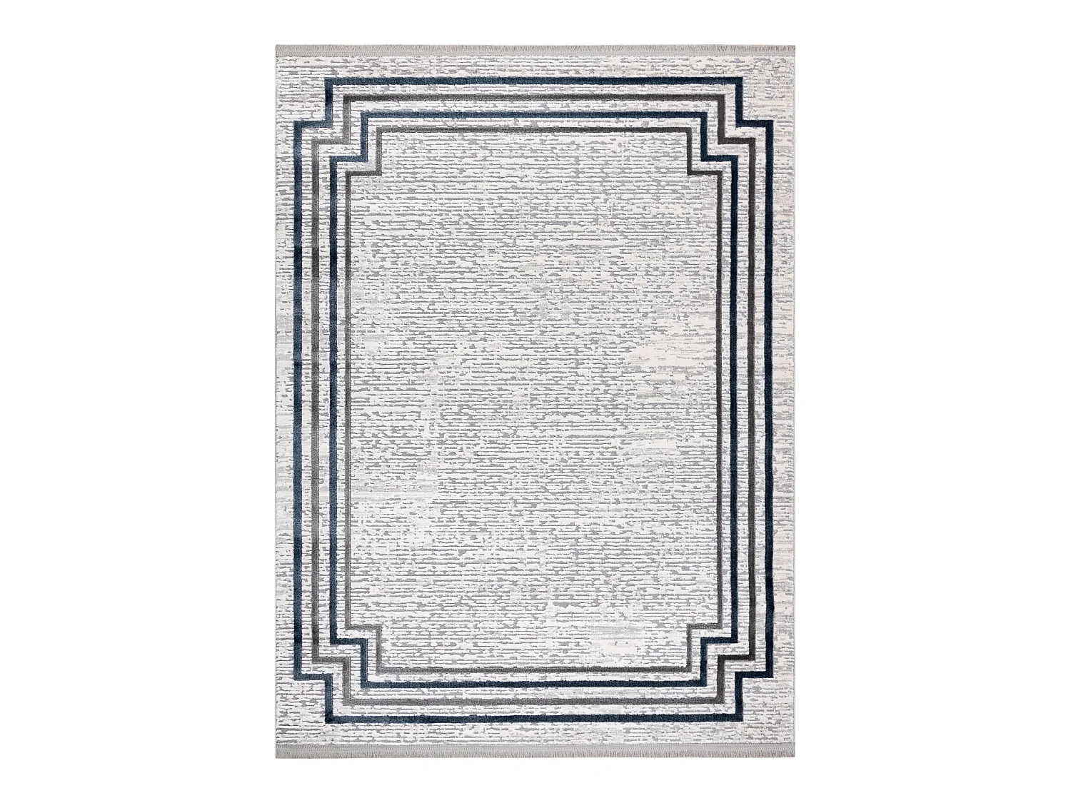 Tapijt modern TULS 51242 frame ivoorkleur / blauw 80x150 cm