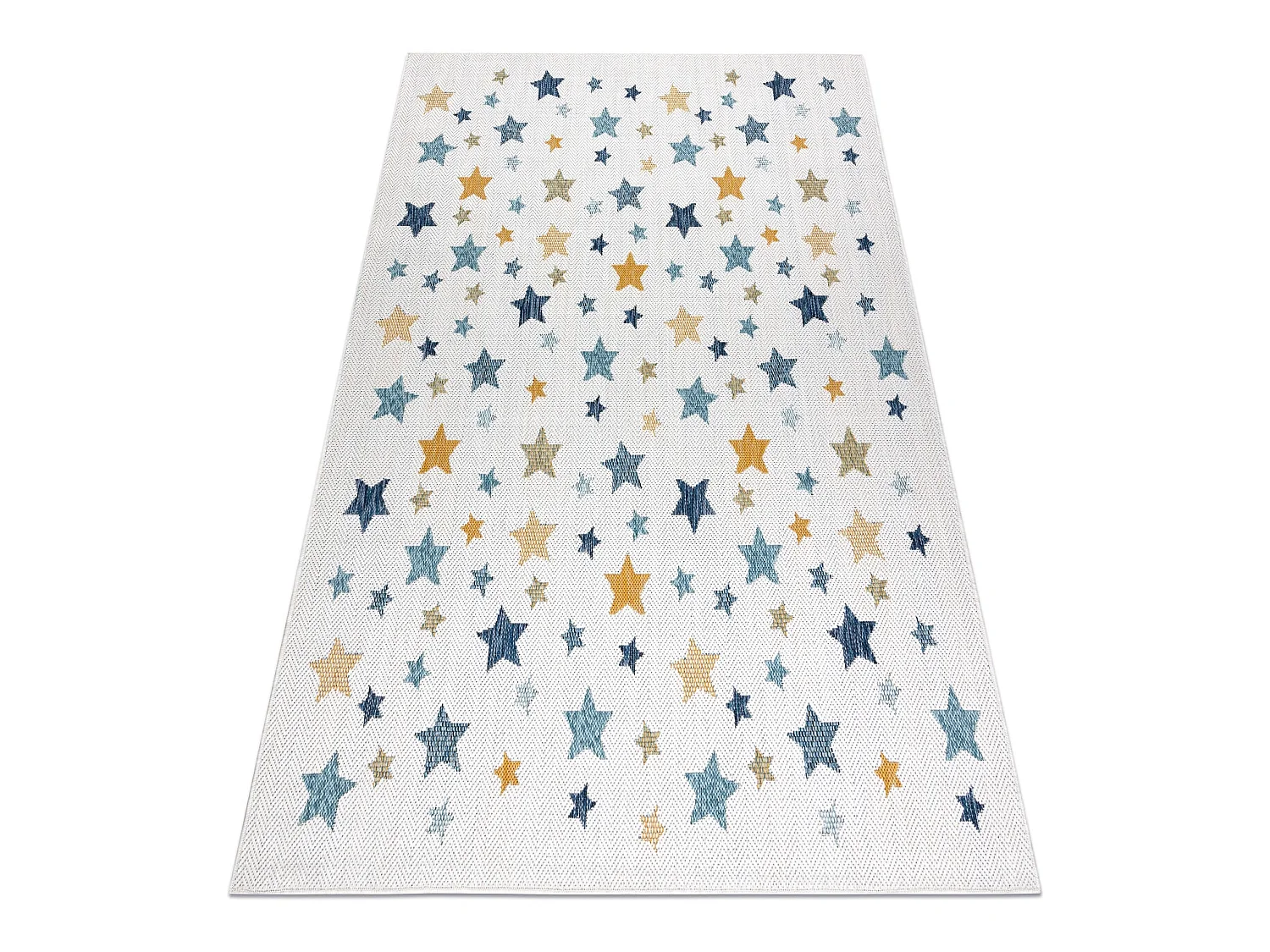 Tapis SIZAL COOPER Étoiles 22260 écru / bleu foncé 140x190 cm