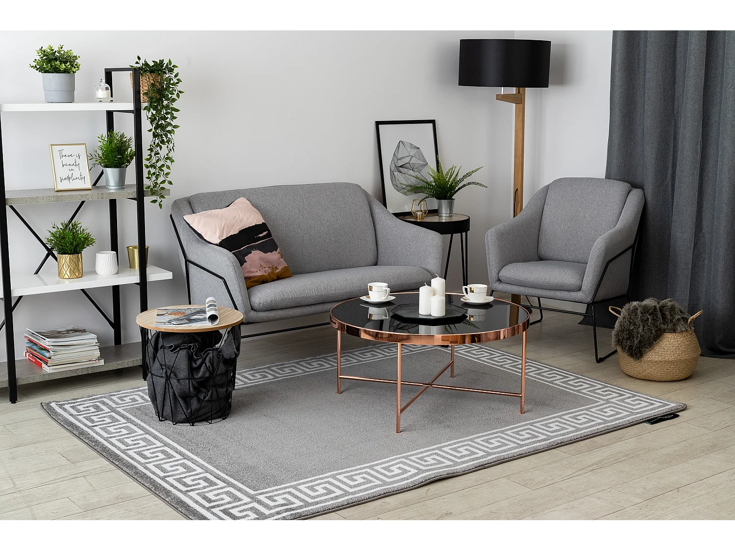 Tapis HAMPTON Grecos gris 120x170 cm