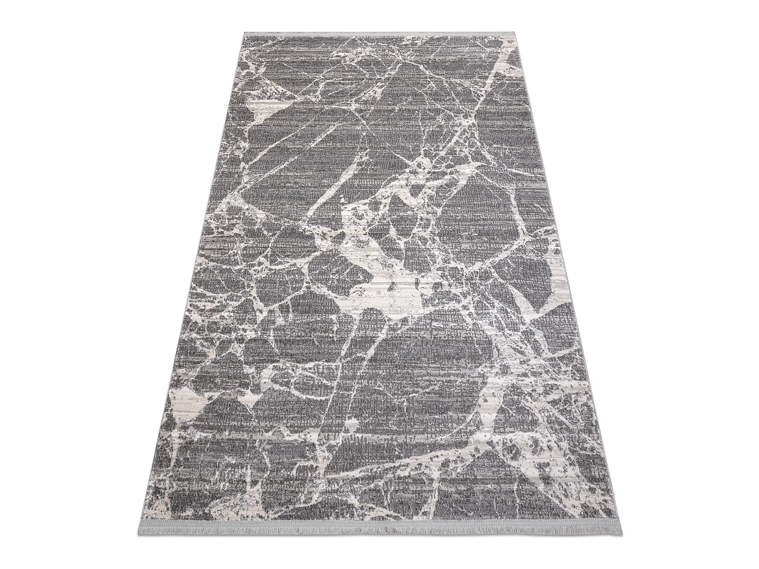 Tapis moderne REBEC franges 51186B Marbre - deux niveaux de molleton c 140x190 cm