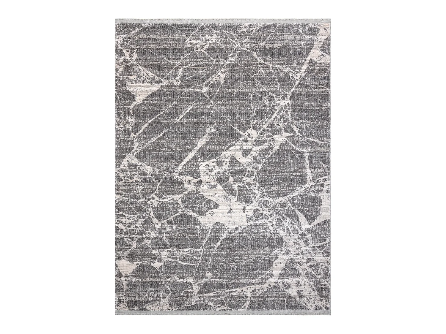 Tapis moderne REBEC franges 51186B Marbre - deux niveaux de molleton c 140x190 cm