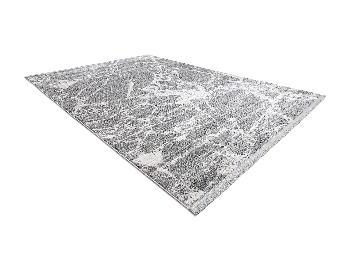 Tapis moderne REBEC franges 51186B Marbre - deux niveaux de molleton c 140x190 cm