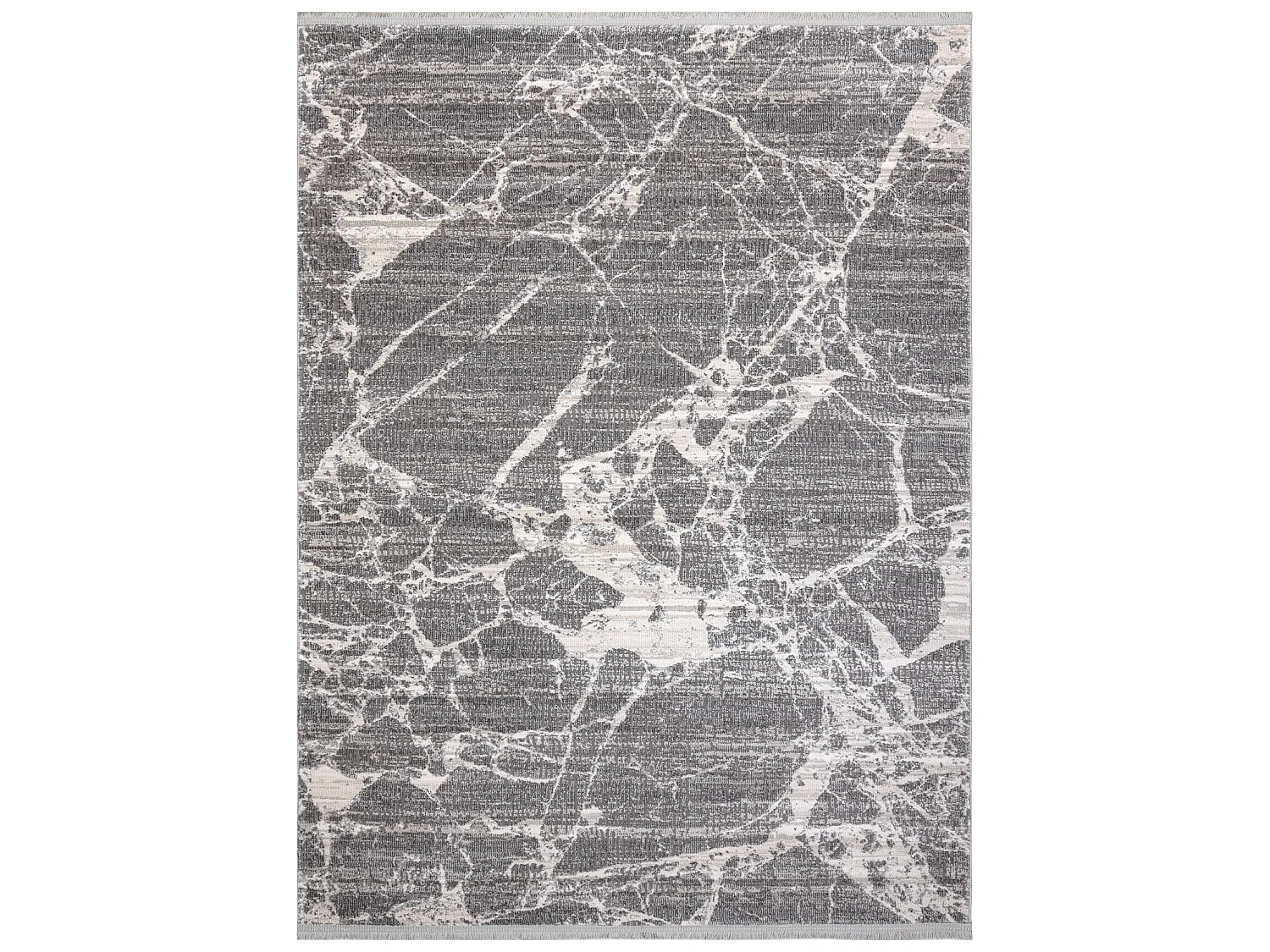 Tapis moderne REBEC franges 51186B Marbre - deux niveaux de molleton c 140x190 cm