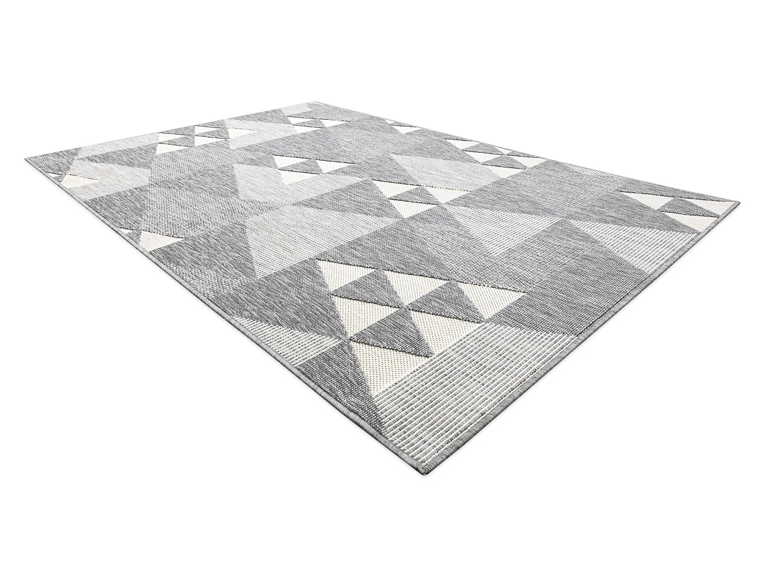 Tapis SPRING 20409332 triangles, à cordes, à boucles - gris 200x290 cm