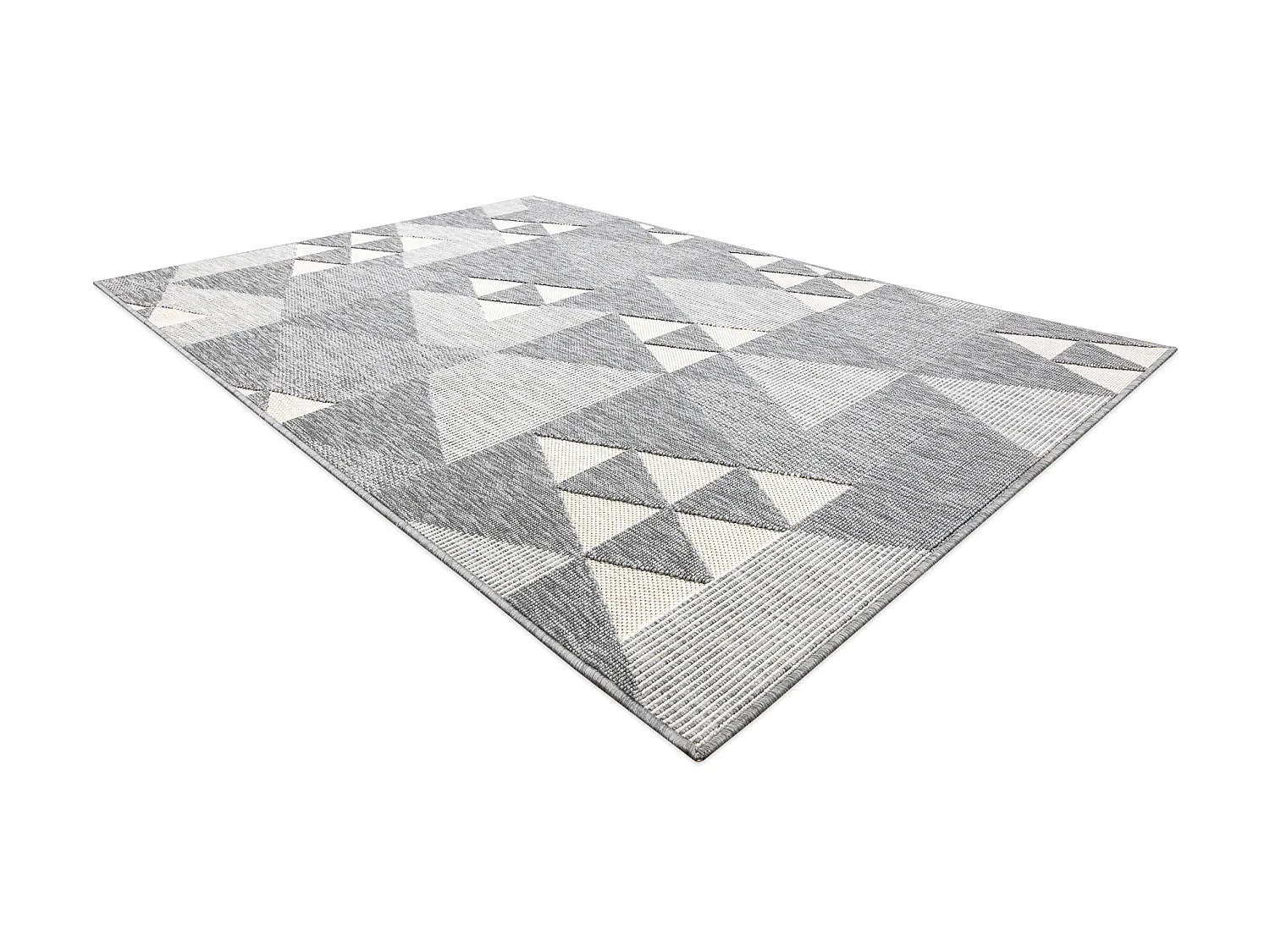 Tapis SPRING 20409332 triangles, à cordes, à boucles - gris 200x290 cm