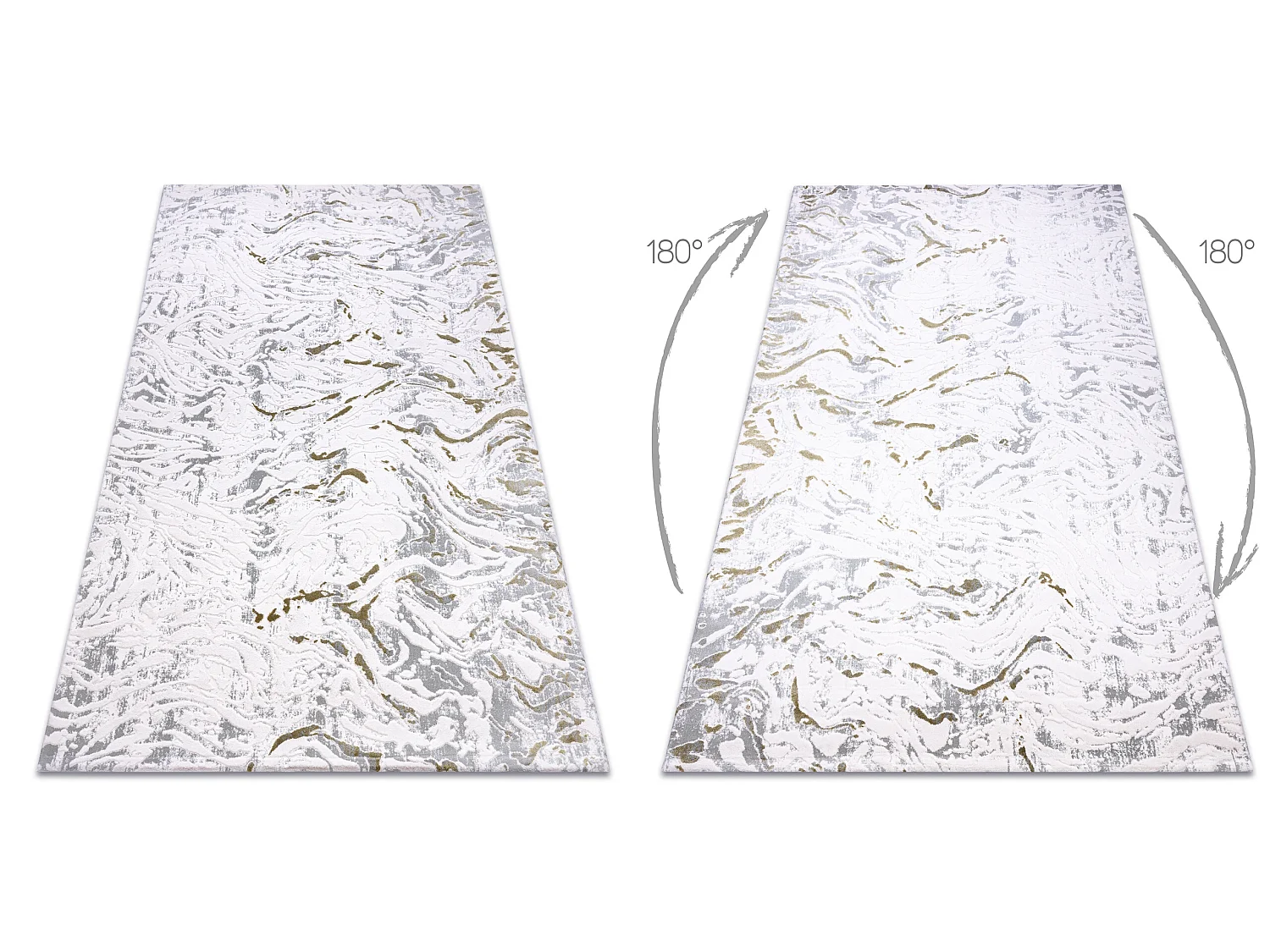 Tapis ACRYLIQUE DIZAYN 123 gris clair / vert 80x150 cm