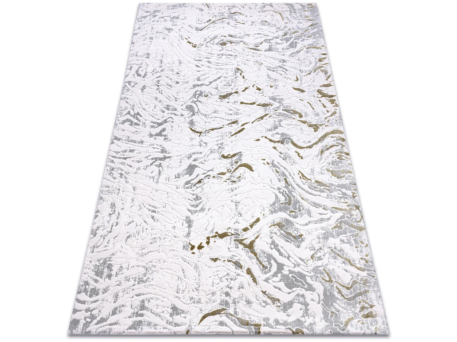 Tapis ACRYLIQUE DIZAYN 123 gris clair / vert 80x150 cm