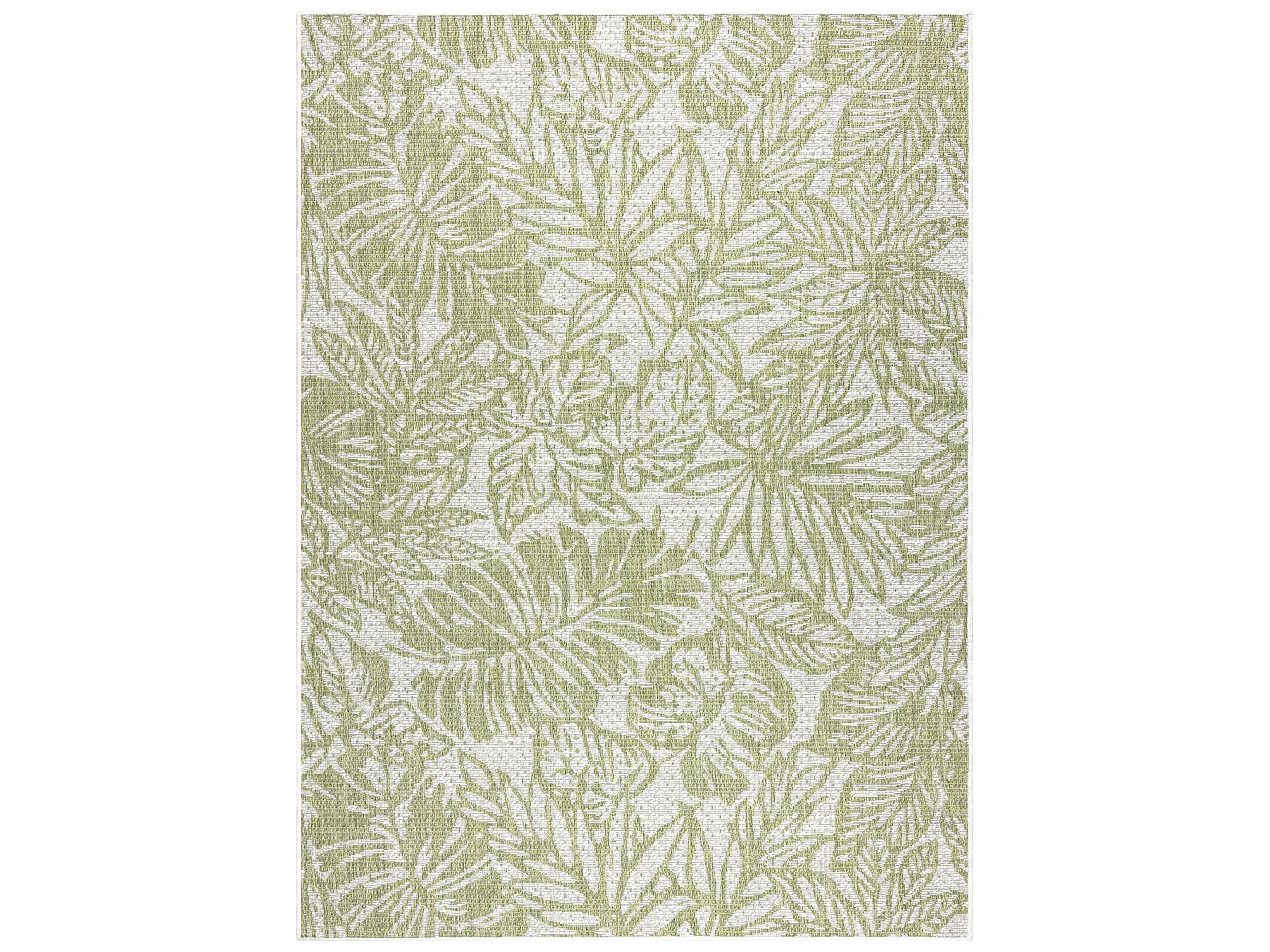 Tapijt SISAL SION Bladeren, tropisch 22128 Plat geweven ecru / groente 200x290 cm