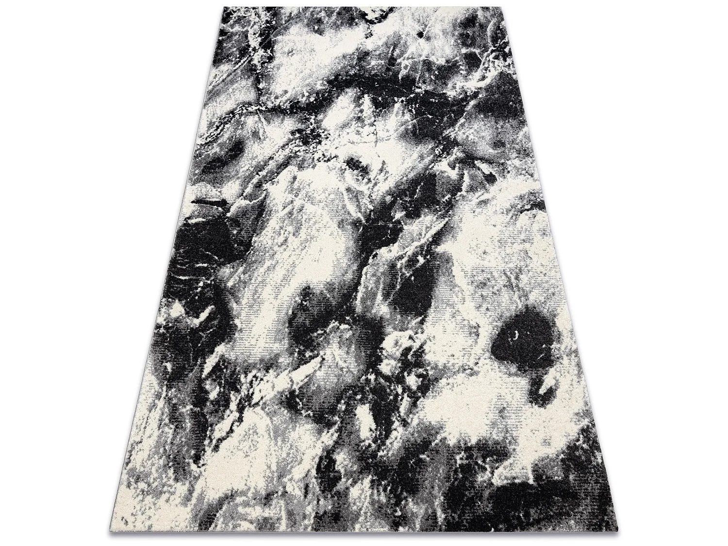 Tapijt KAKE 25817657 marmeren , modern zwart / wit 200x290 cm