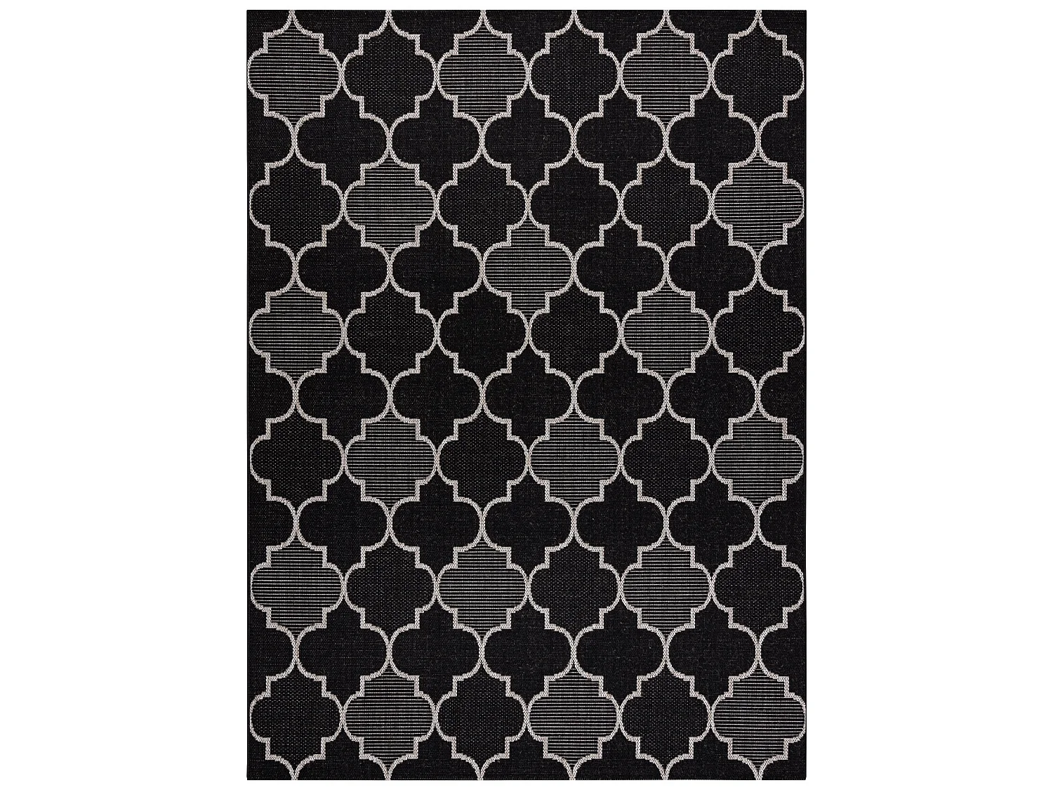 Alfombra de cuerda sisal FLOORLUX 20607 Espaldera marroquí negro / pl 140x200 cm