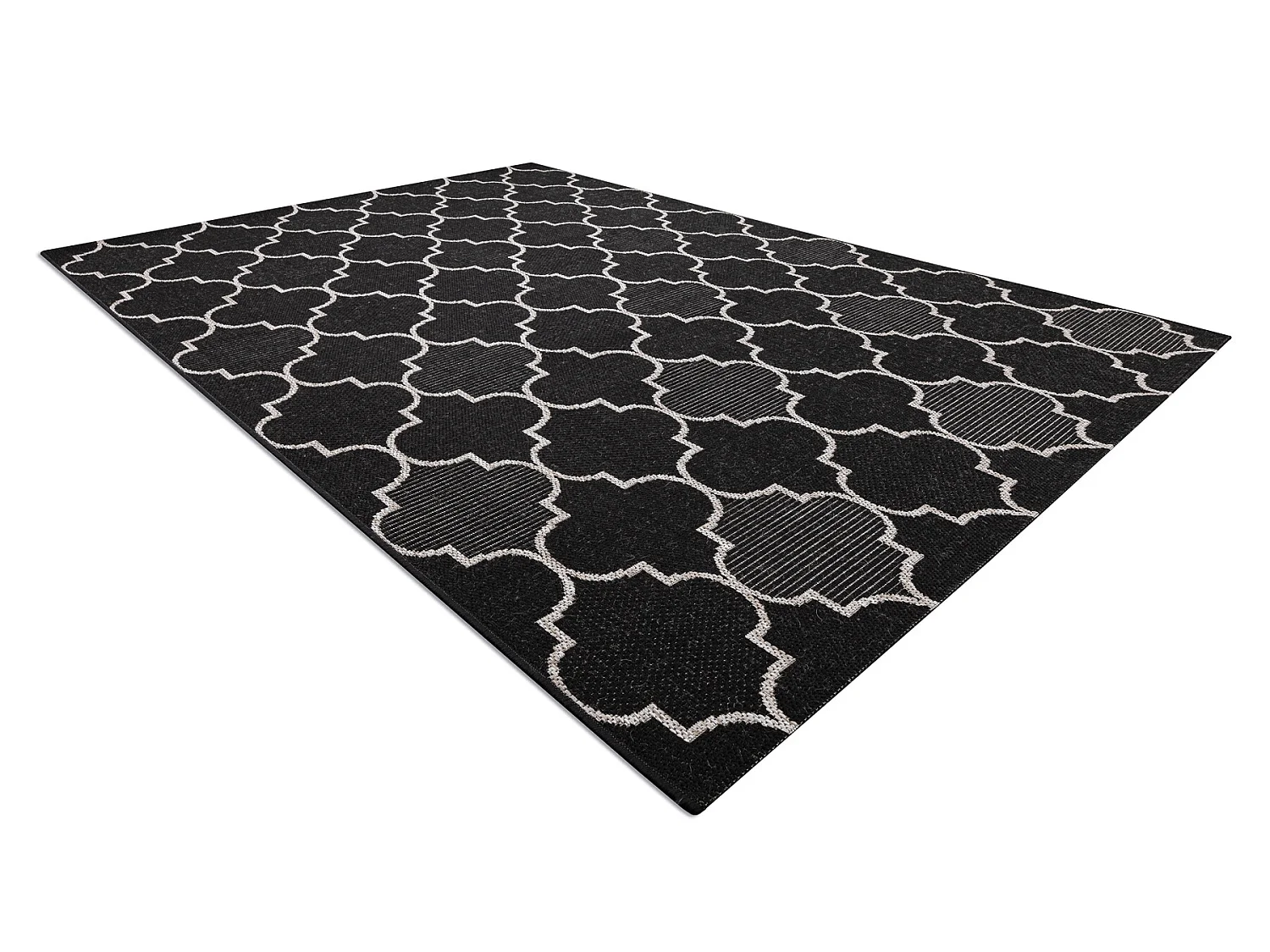 Alfombra de cuerda sisal FLOORLUX 20607 Espaldera marroquí negro / pl 140x200 cm