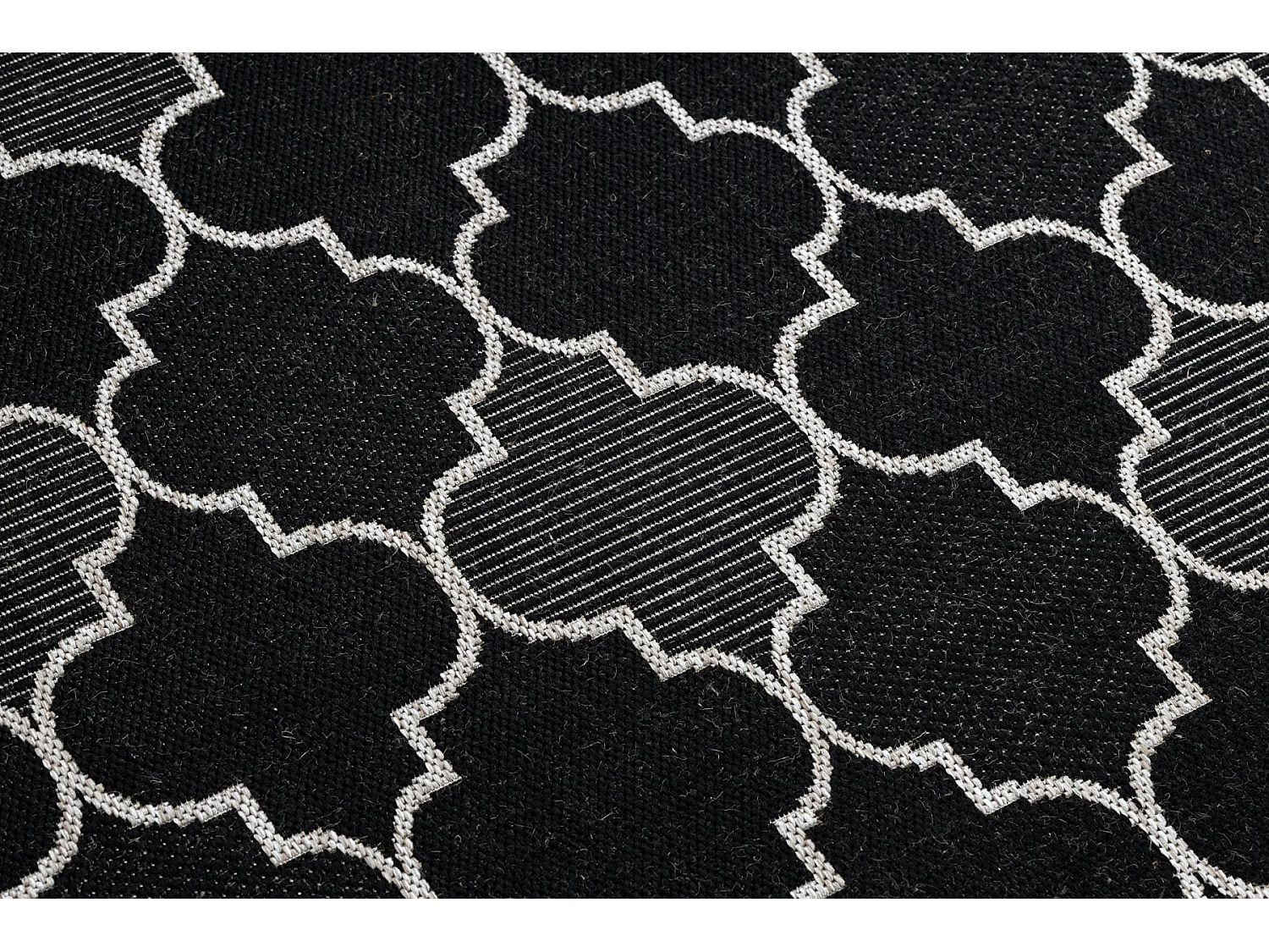 Alfombra de cuerda sisal FLOORLUX 20607 Espaldera marroquí negro / pl 140x200 cm