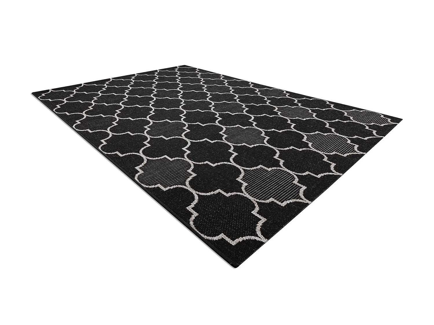 Sisal tapijt SISAL FLOORLUX 20607 , klaver Marokkaanse , trellis zwart 140x200 cm