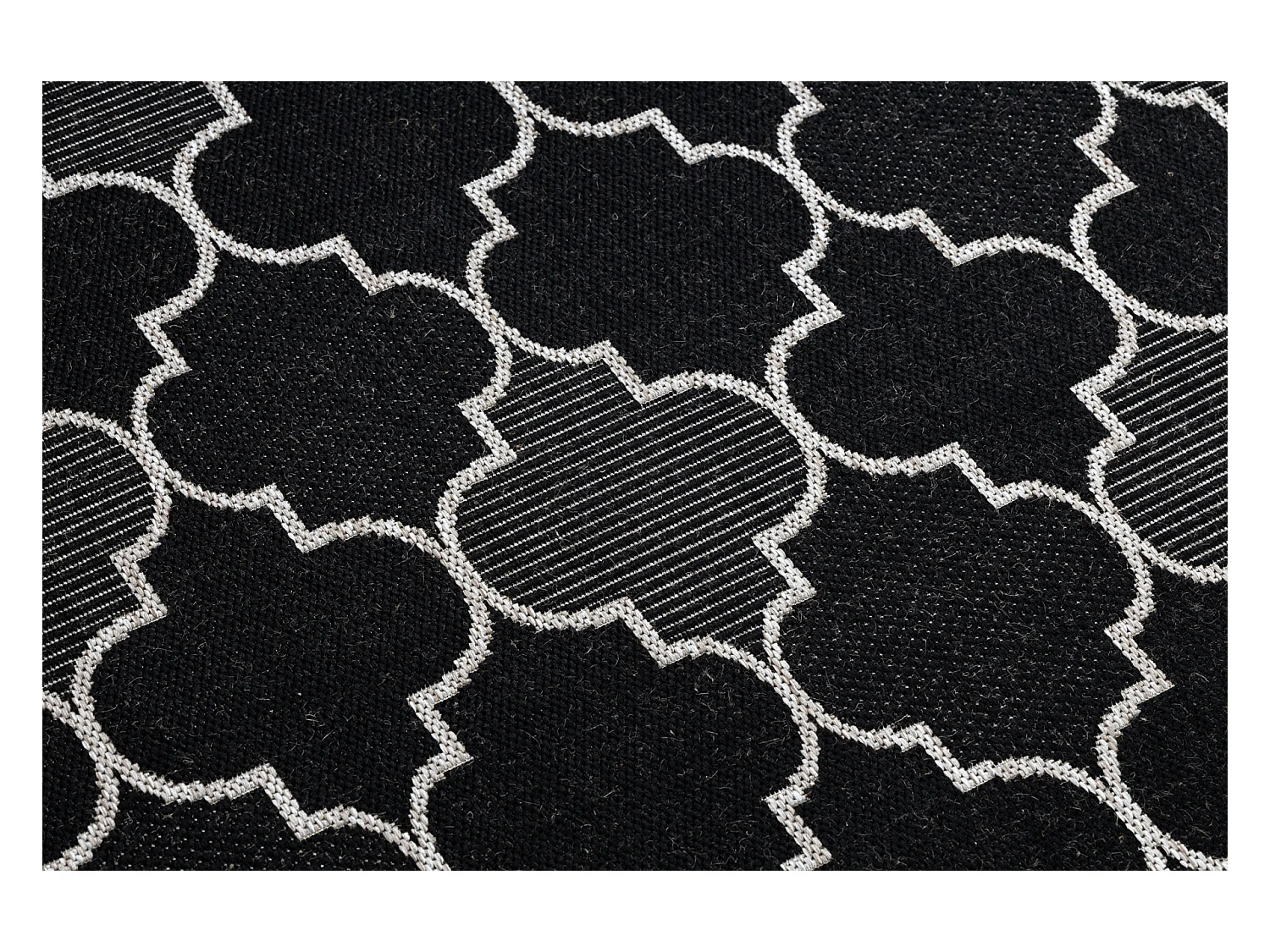 Sisal tapijt SISAL FLOORLUX 20607 , klaver Marokkaanse , trellis zwart 140x200 cm