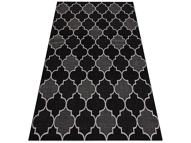 TEPPICH SIZAL FLOORLUX 20607 Marokkanisches Spalier, Trellis schwarz / 140x200 cm