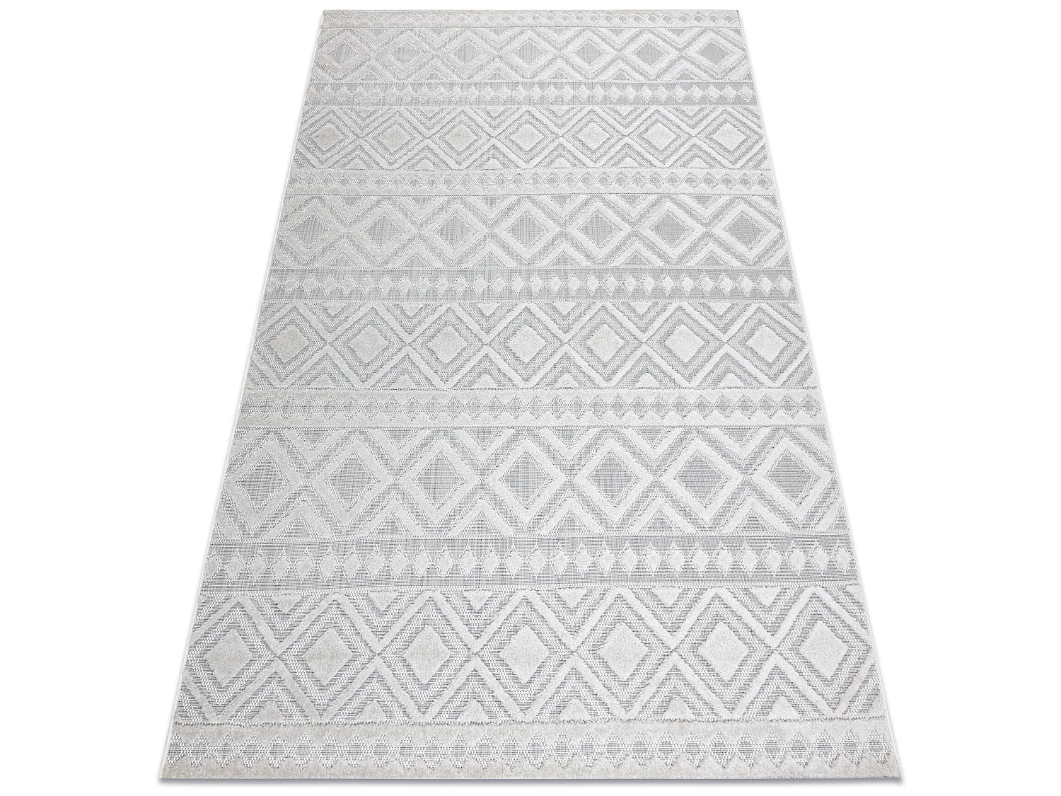 Tapijt Structureel SOLE D3851 Boho, diamanten Plat geweven, twee poolh 80x250 cm