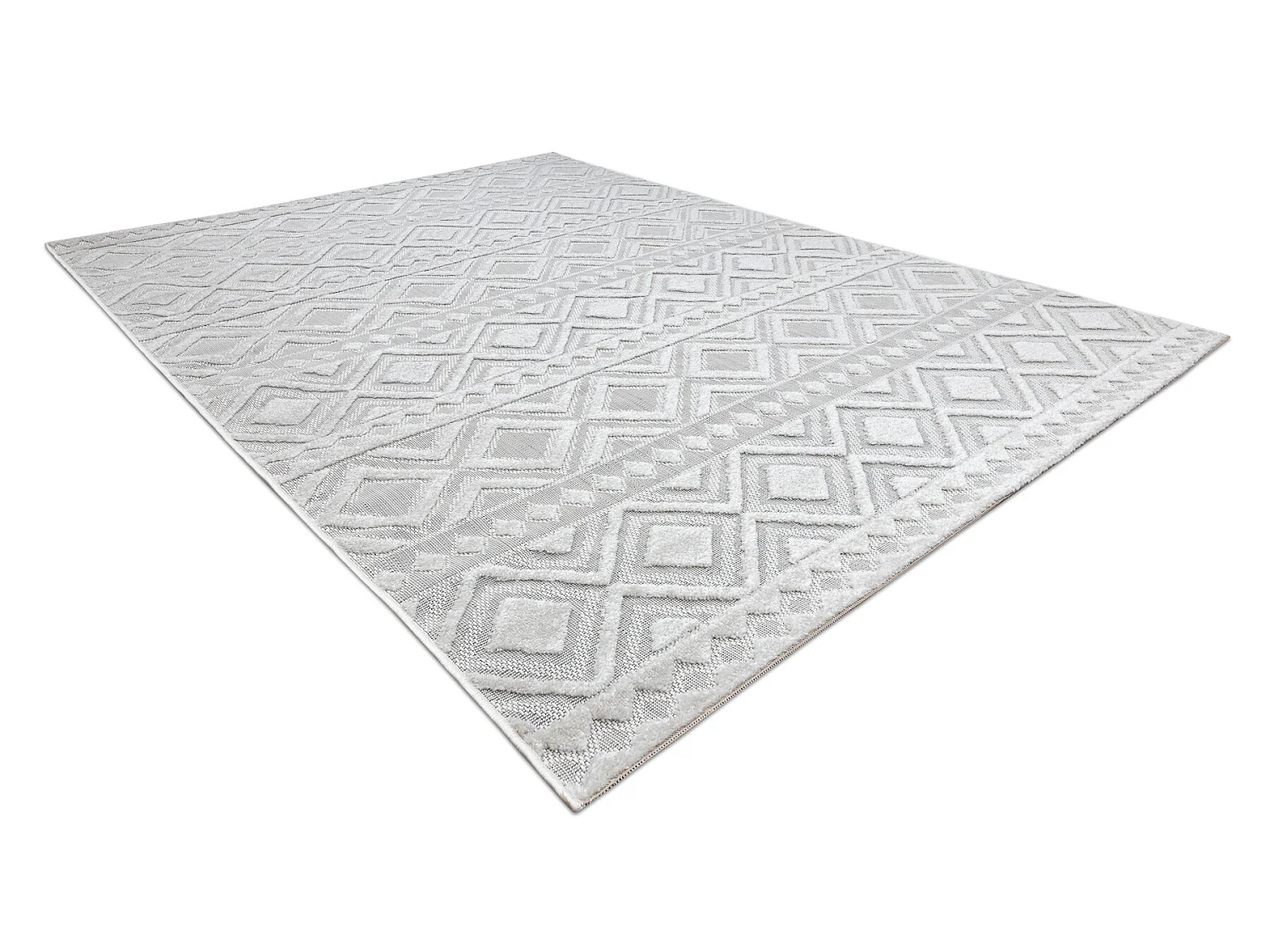 Tapijt Structureel SOLE D3851 Boho, diamanten Plat geweven, twee poolh 80x250 cm