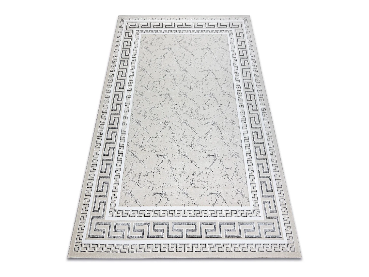 Tapis GLOSS moderne 2813 57 élégant, cadre, grec ivoire / gris 140x190 cm