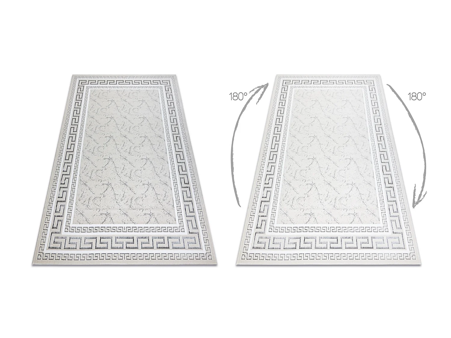 Tapijt GLOSS modern 2813 57 stijlvol, kader, Grieks ivoor / grijskleur 140x190 cm