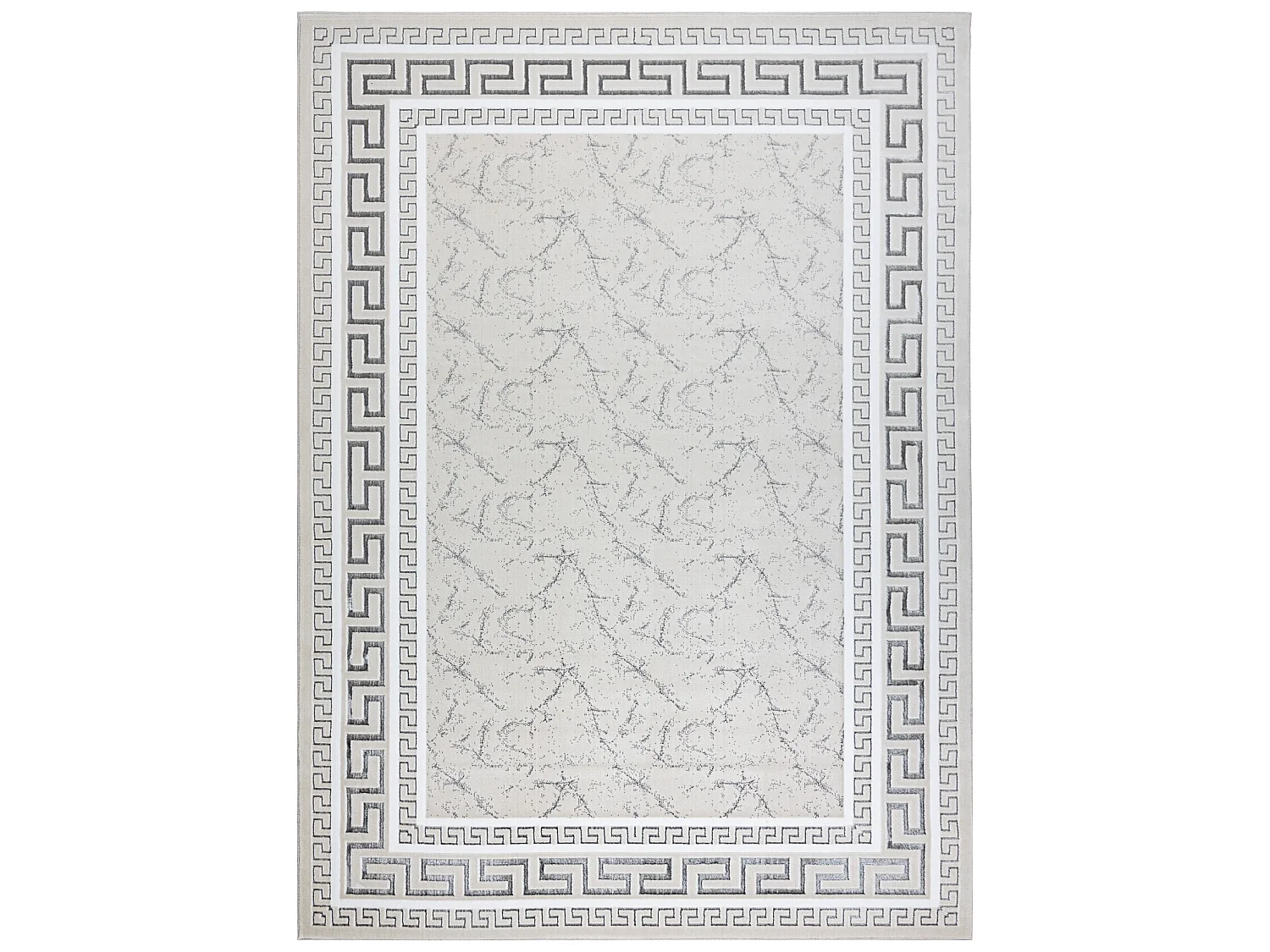 Tapis GLOSS moderne 2813 57 élégant, cadre, grec ivoire / gris 140x190 cm
