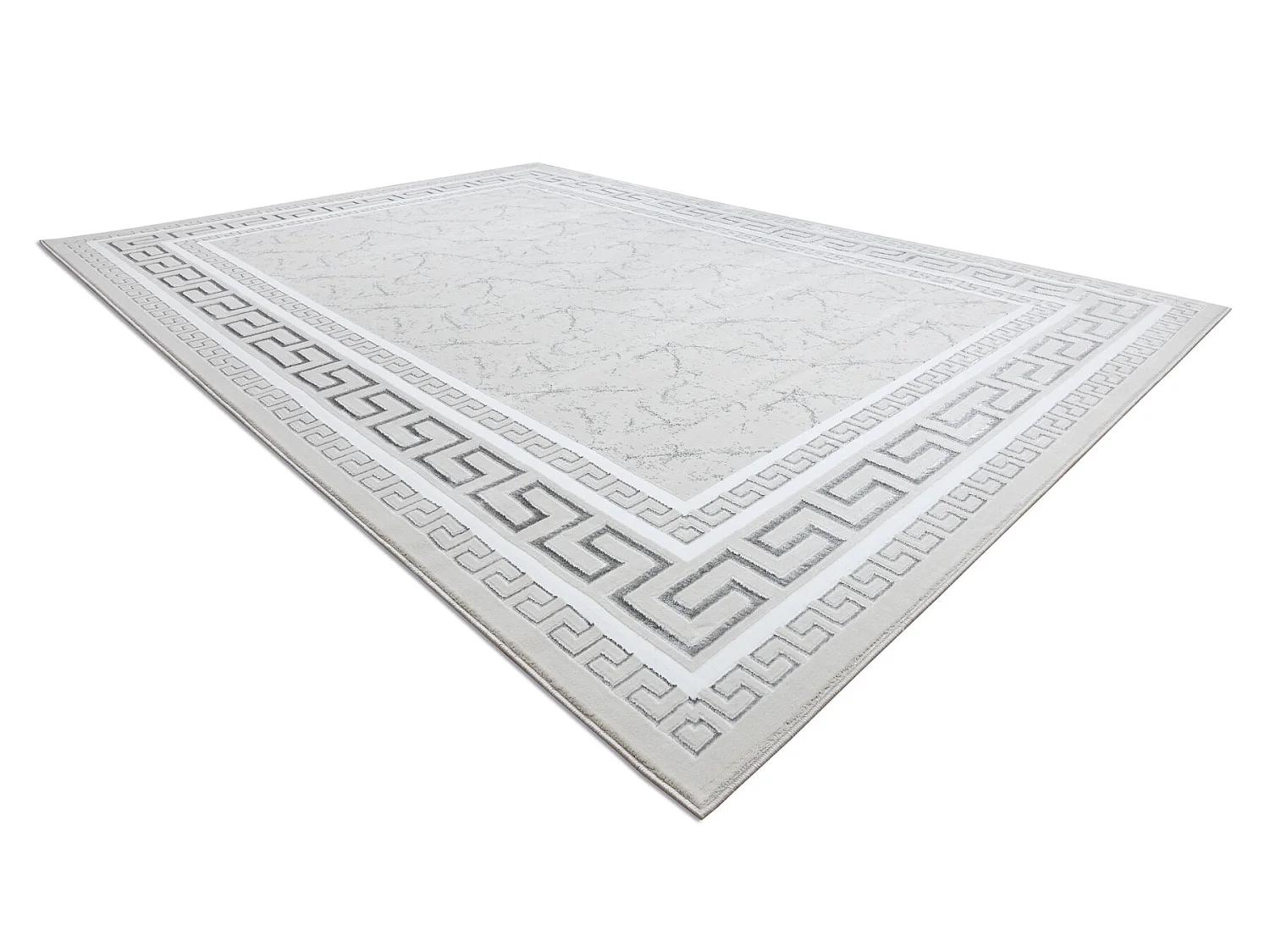 Tapis GLOSS moderne 2813 57 élégant, cadre, grec ivoire / gris 140x190 cm