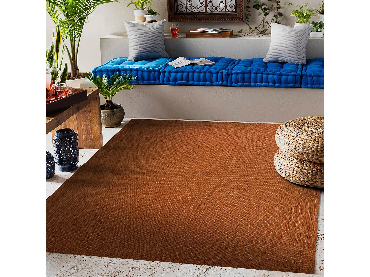 Sisal tapijt SISAL FLAT 48663/120 terracotta EFFEN 160x230 cm