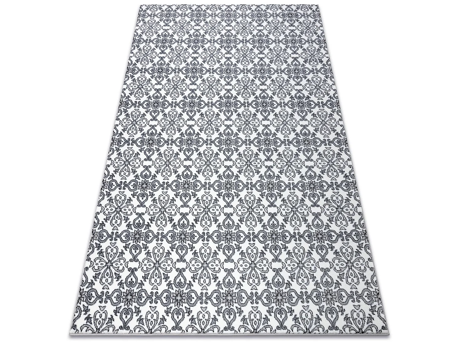 Tapis ARGENT - W4949 Fleurs blanc / gris 200x290 cm