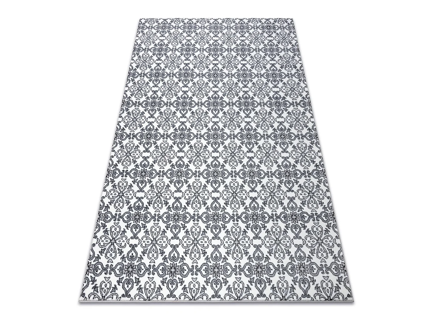 Tapijt ARGENT - W4949 Bloem wit / grijs 200x290 cm