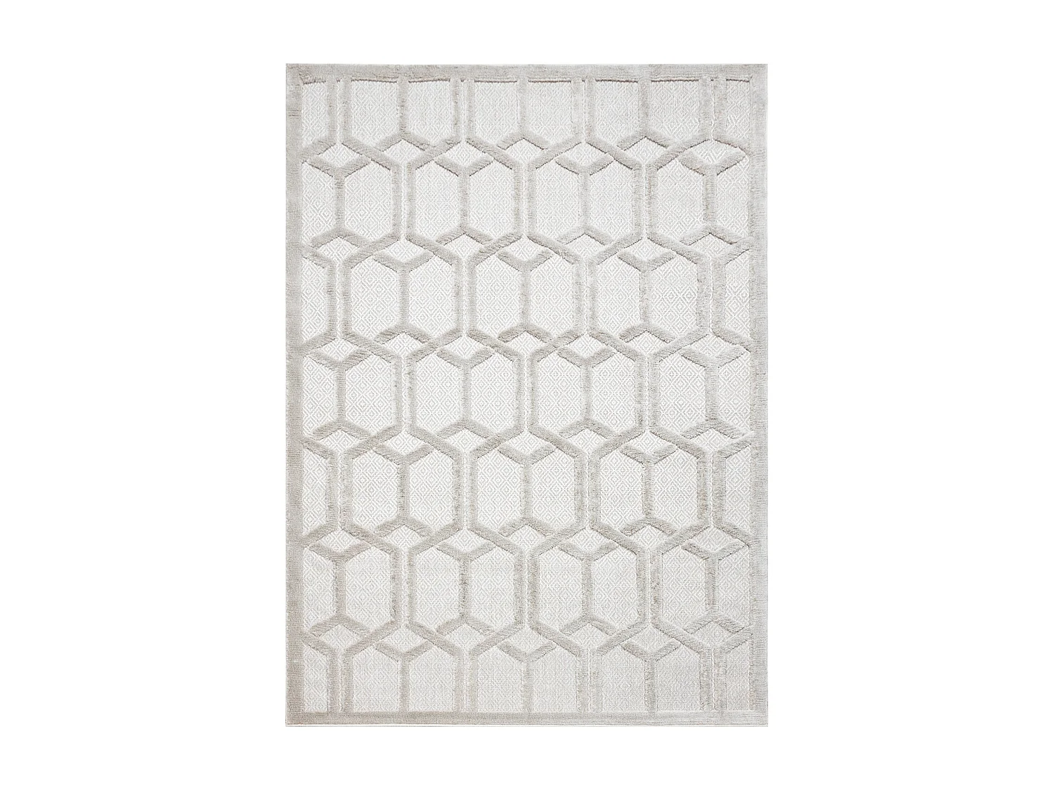 Tapijt SANTO SISAL 58385 Ruta, geometrisch beige 140x190 cm