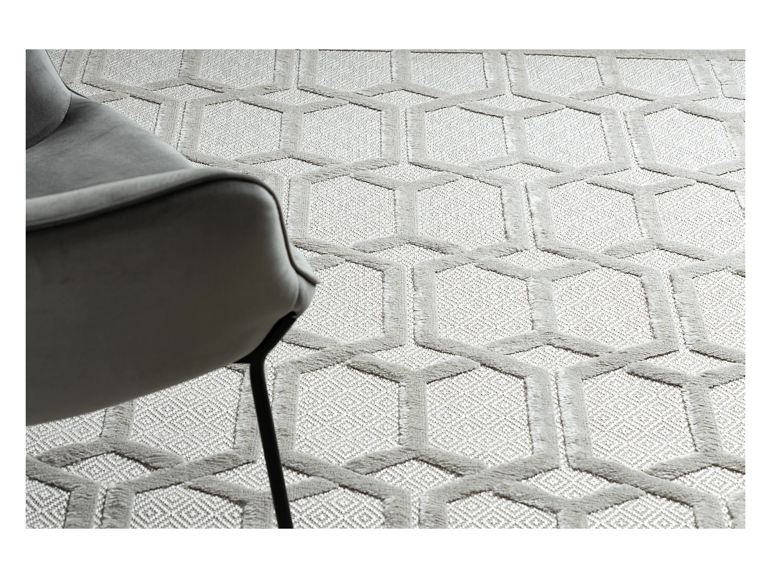 Tapijt SANTO SISAL 58385 Ruta, geometrisch beige 140x190 cm