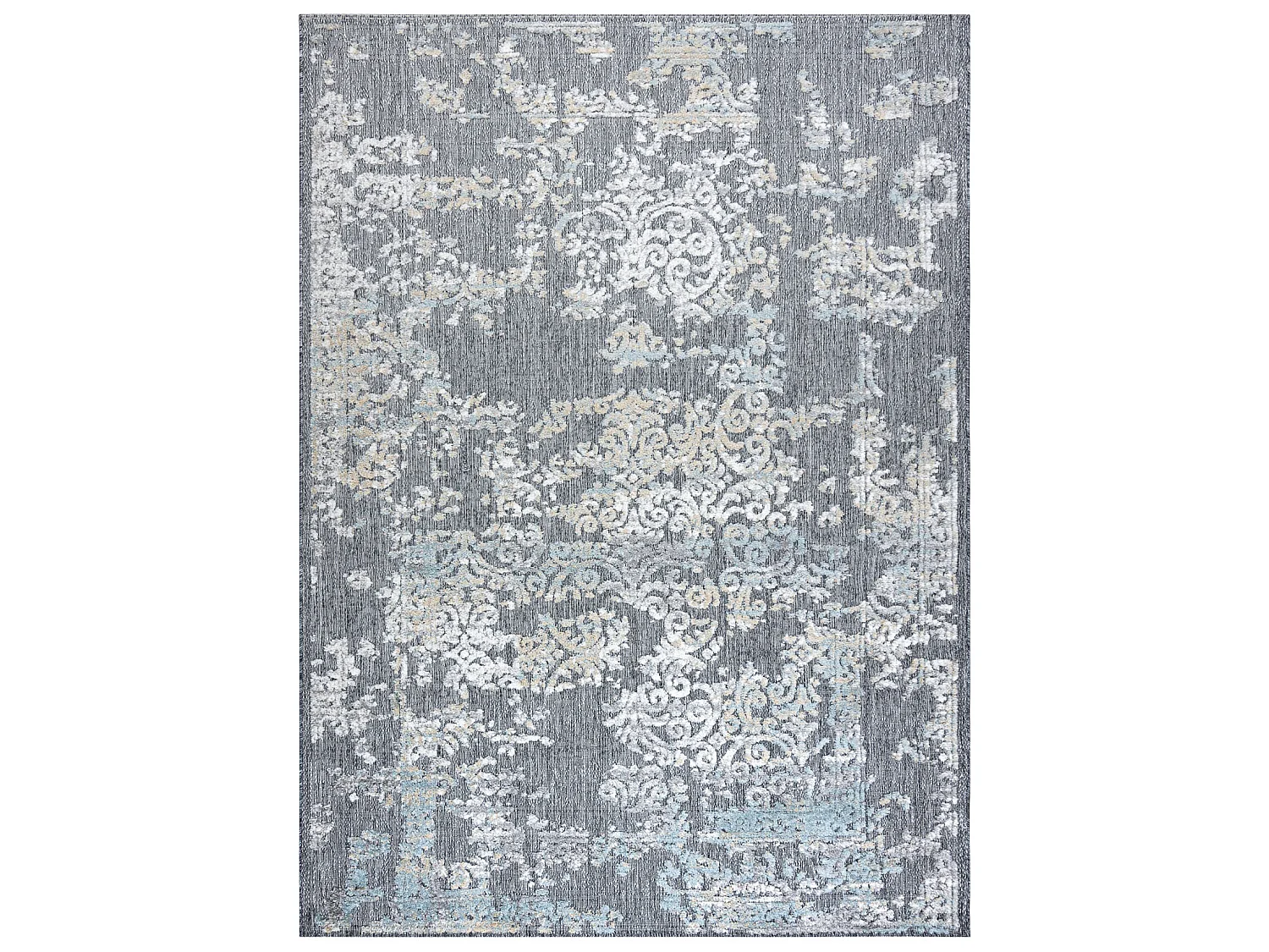 Tapis Structural SOLE D3812 Ornement - tissé à plat gris / beige 120x170 cm