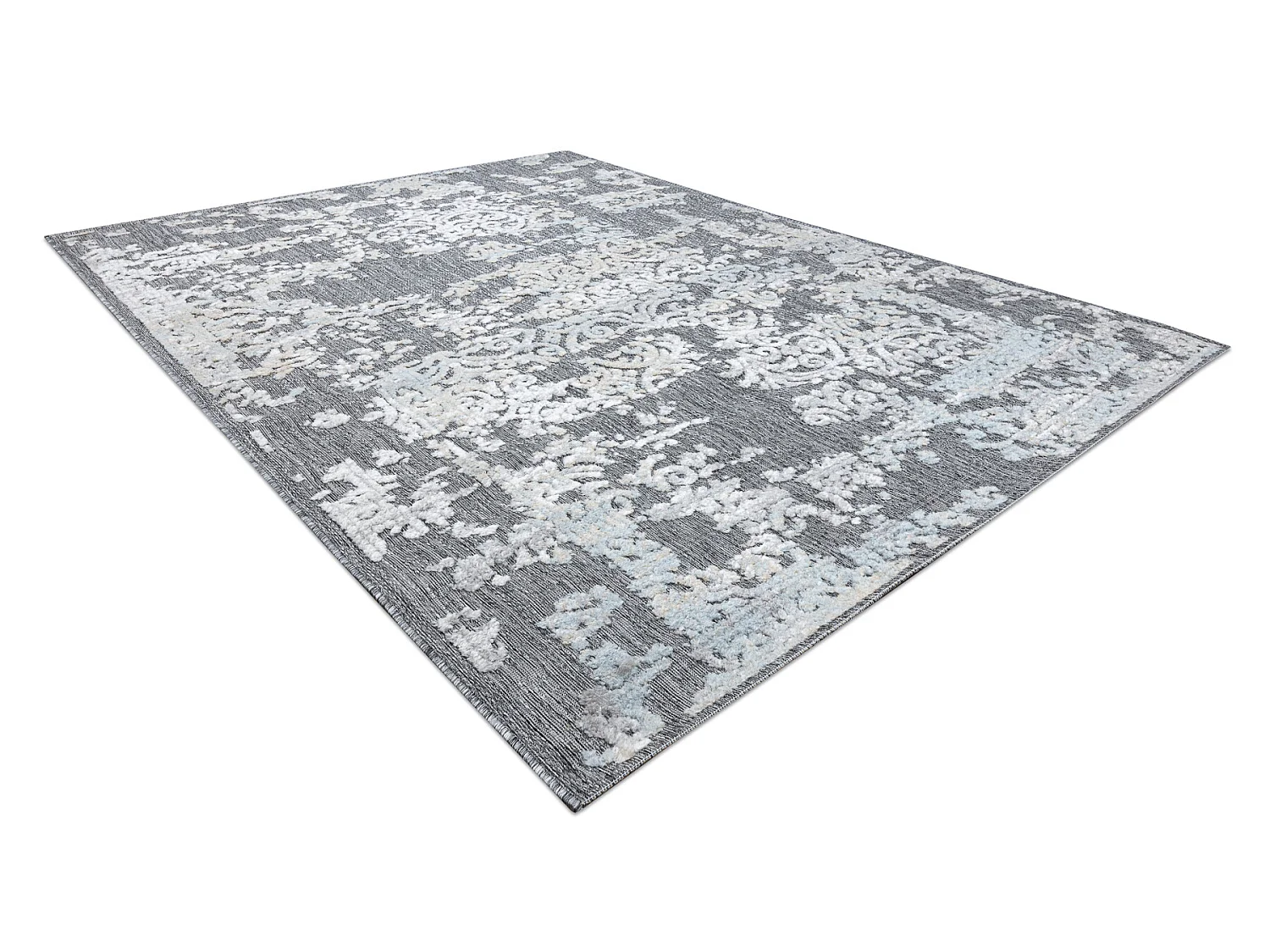 Tapis Structural SOLE D3812 Ornement - tissé à plat gris / beige 120x170 cm