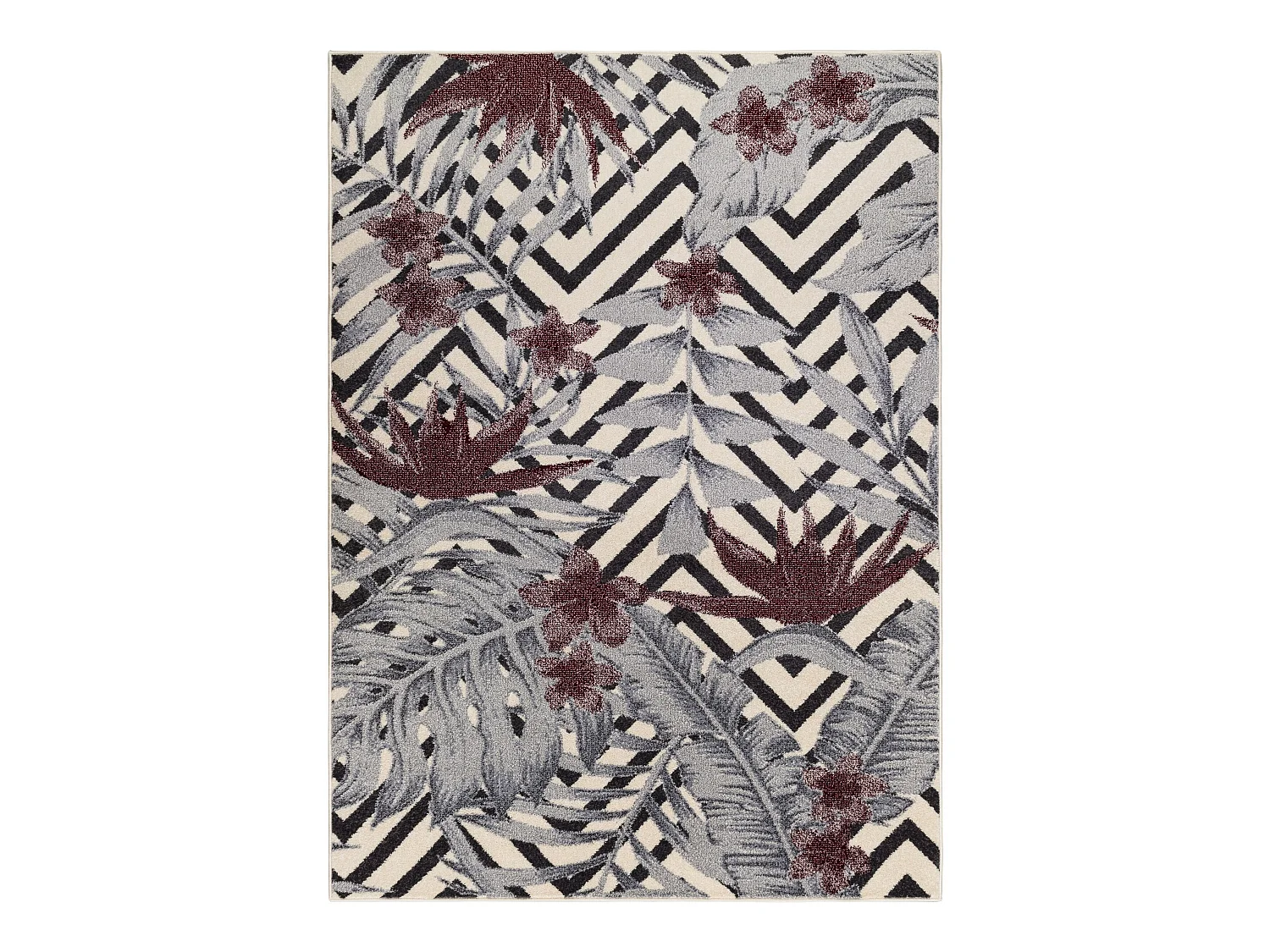 Tapijt HEOS 78540 crème / kastanjebruin blad motief JUNGLE 120x170 cm