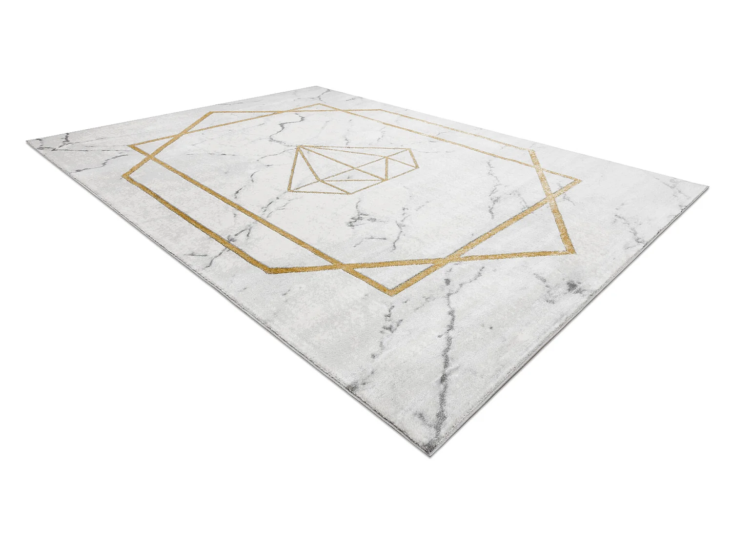 Tapis EMERALD exclusif 1019 glamour, élégant diamant, marbre crème  140x190 cm