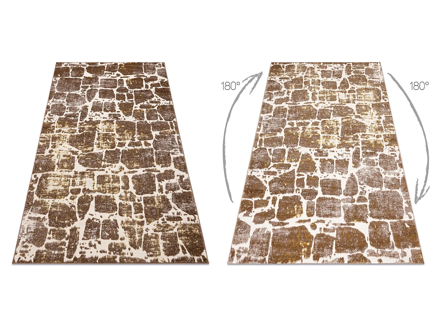 Tapijt MEFE modern 6184 Straatstenen , - Structureel, twee poolhoogte  140x190 cm