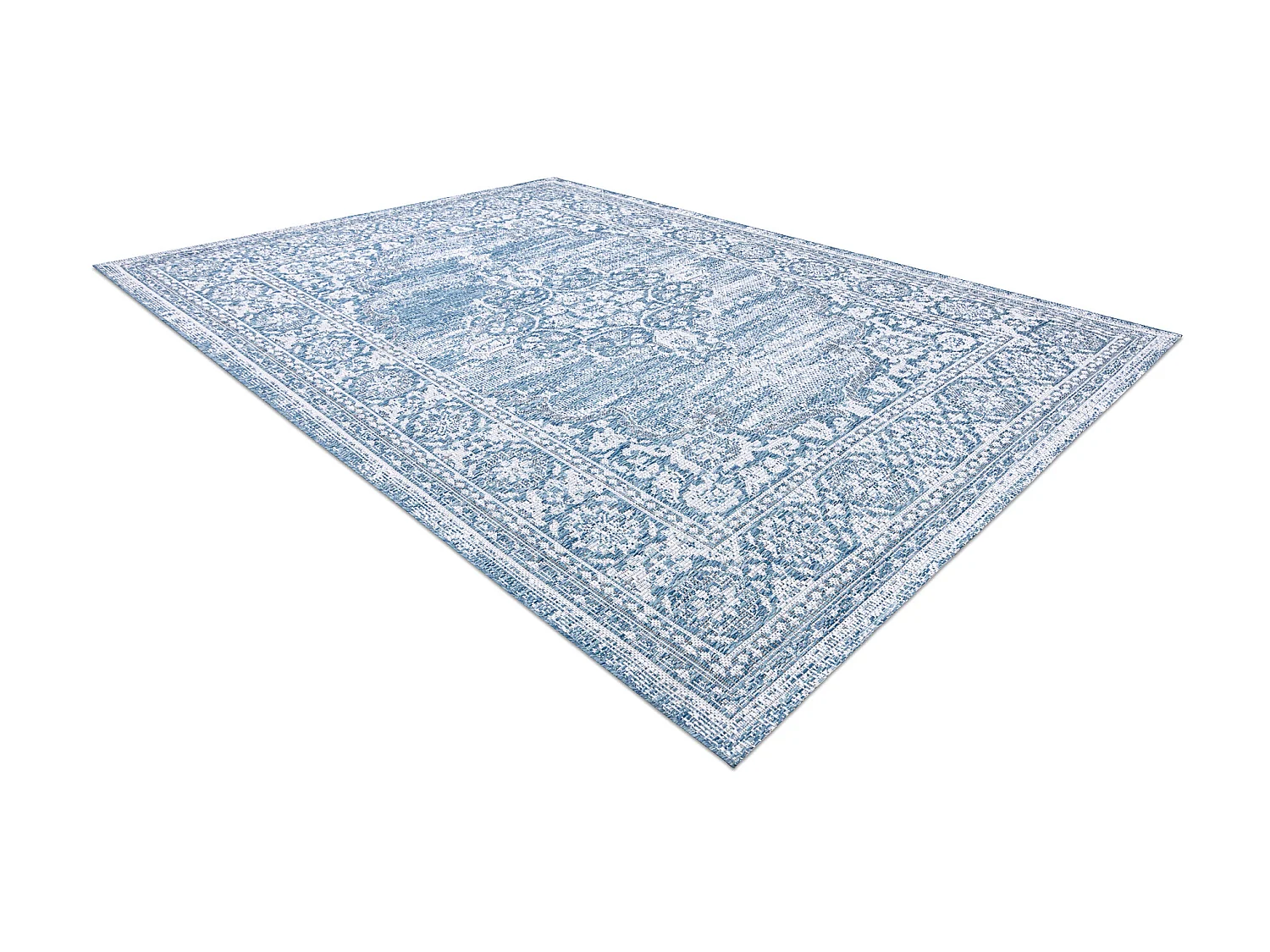 Tapis EN CORDE SIZAL LOFT 21213 Ornement bleu / argentin / ivoire 80x150 cm
