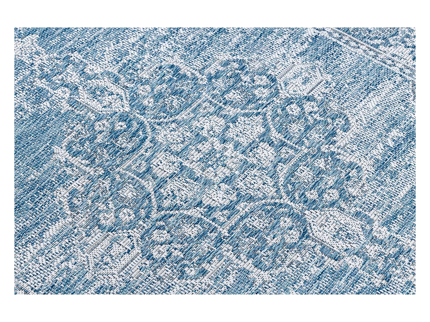 Tapis EN CORDE SIZAL LOFT 21213 Ornement bleu / argentin / ivoire 80x150 cm