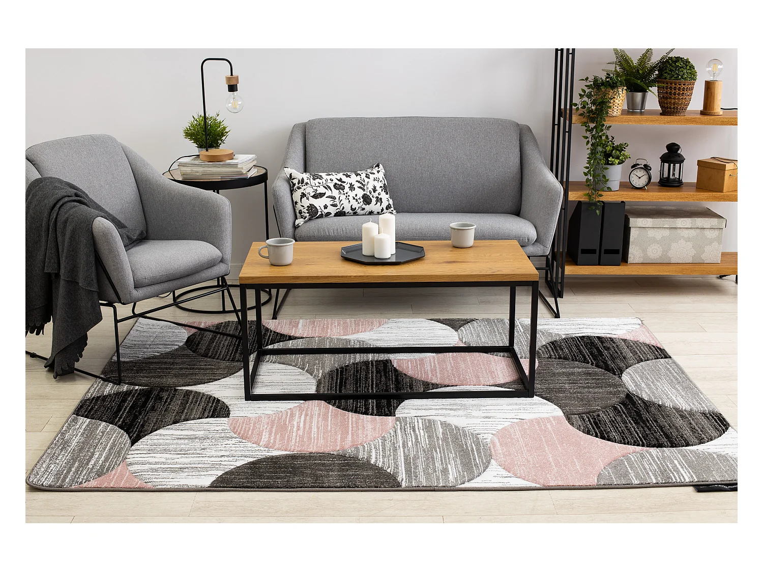 Tapis ALTER Geo coquillages rose 200x290 cm