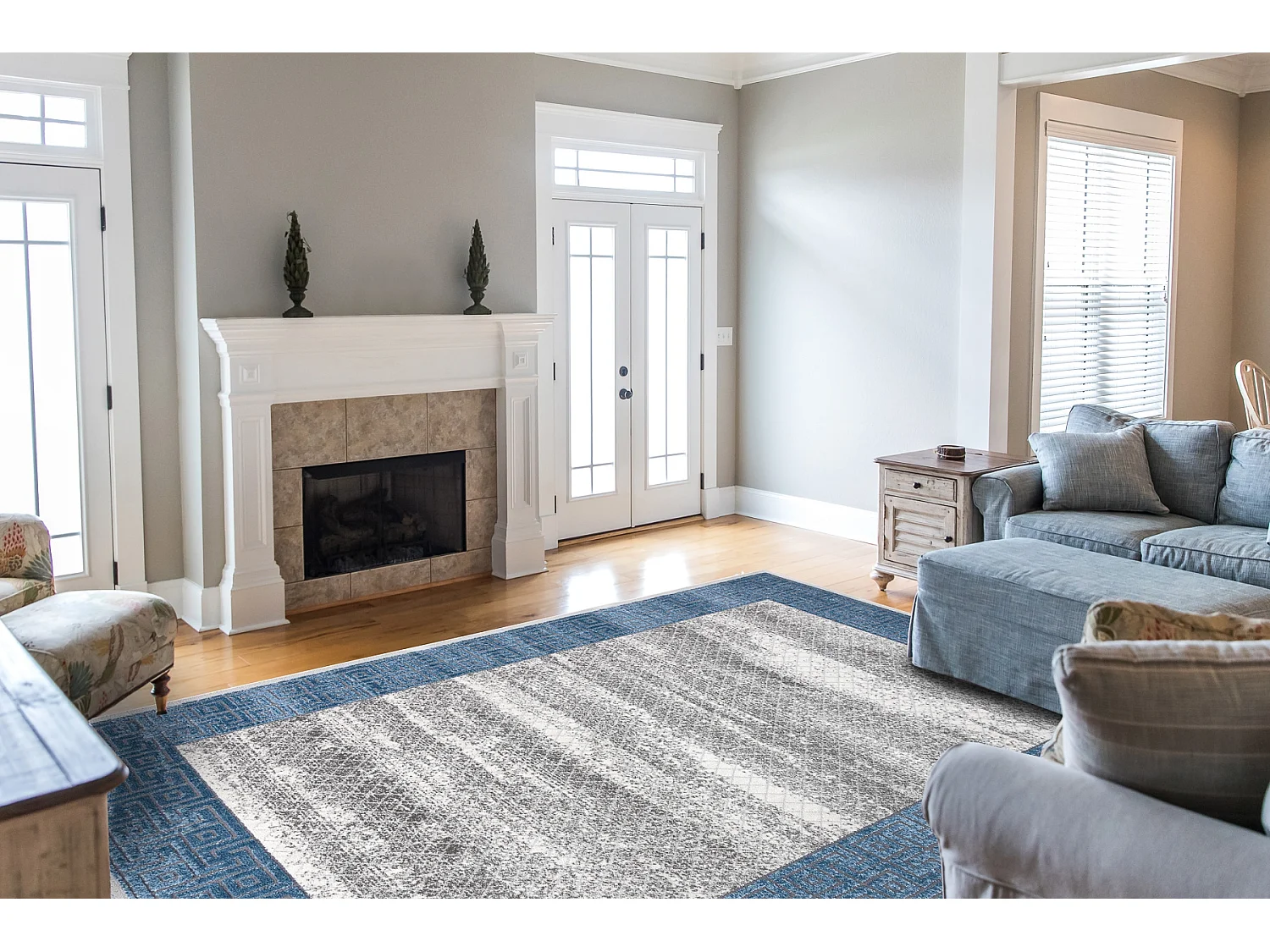 Tapis NOBLE moderne  1512 68 Cadre, grec vintage - Structural deux niv 200x290 cm