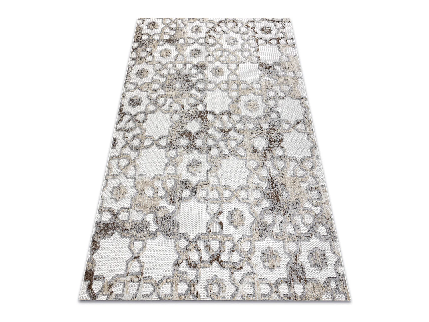 Tapijt Structureel SOLE D3882 Ornament Plat geweven, twee poolhoogte,  80x150 cm