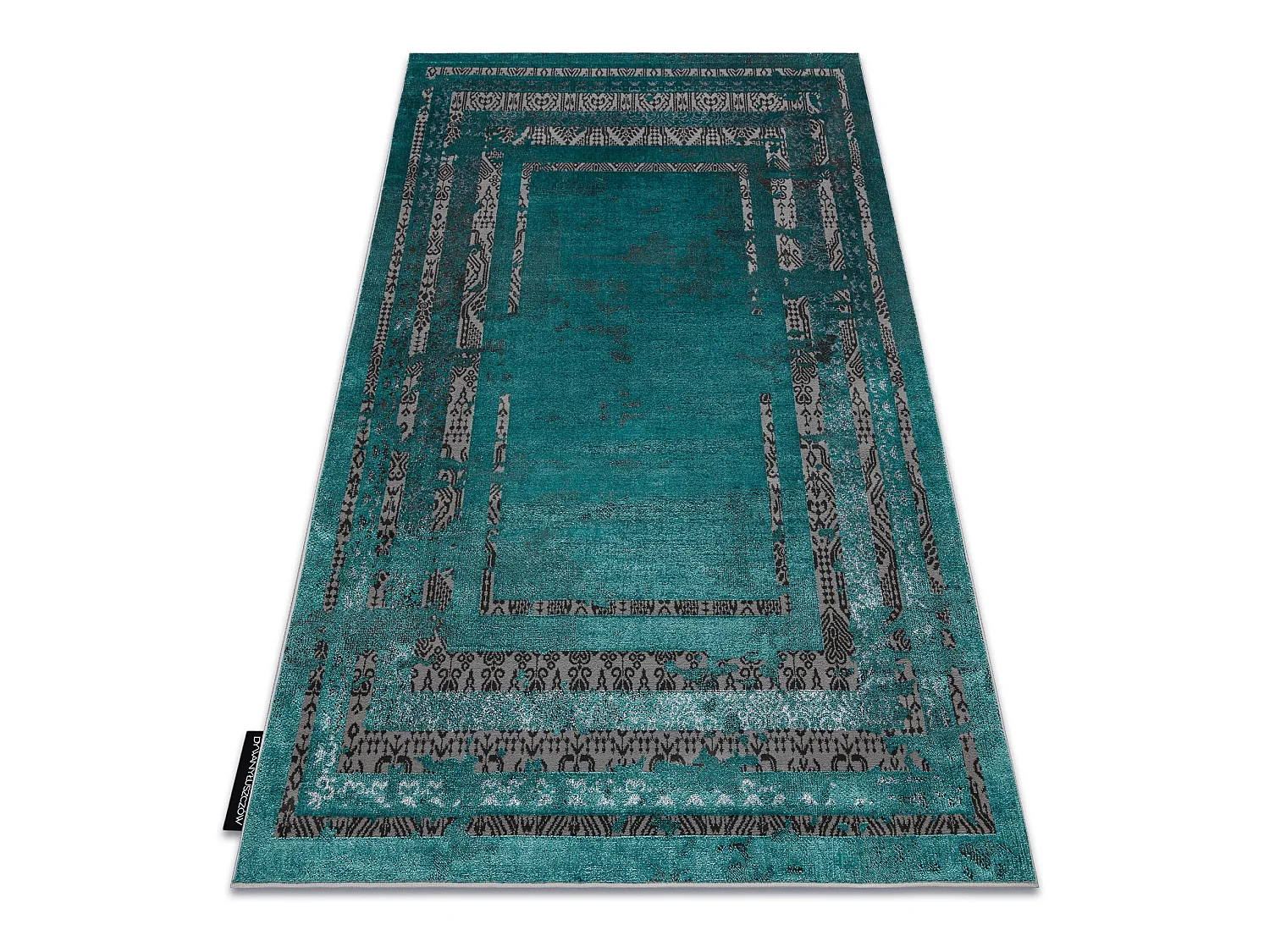 Tapis DE LUXE moderne 1516 Cadre vintage - Structural vert / anthracit 120x170 cm