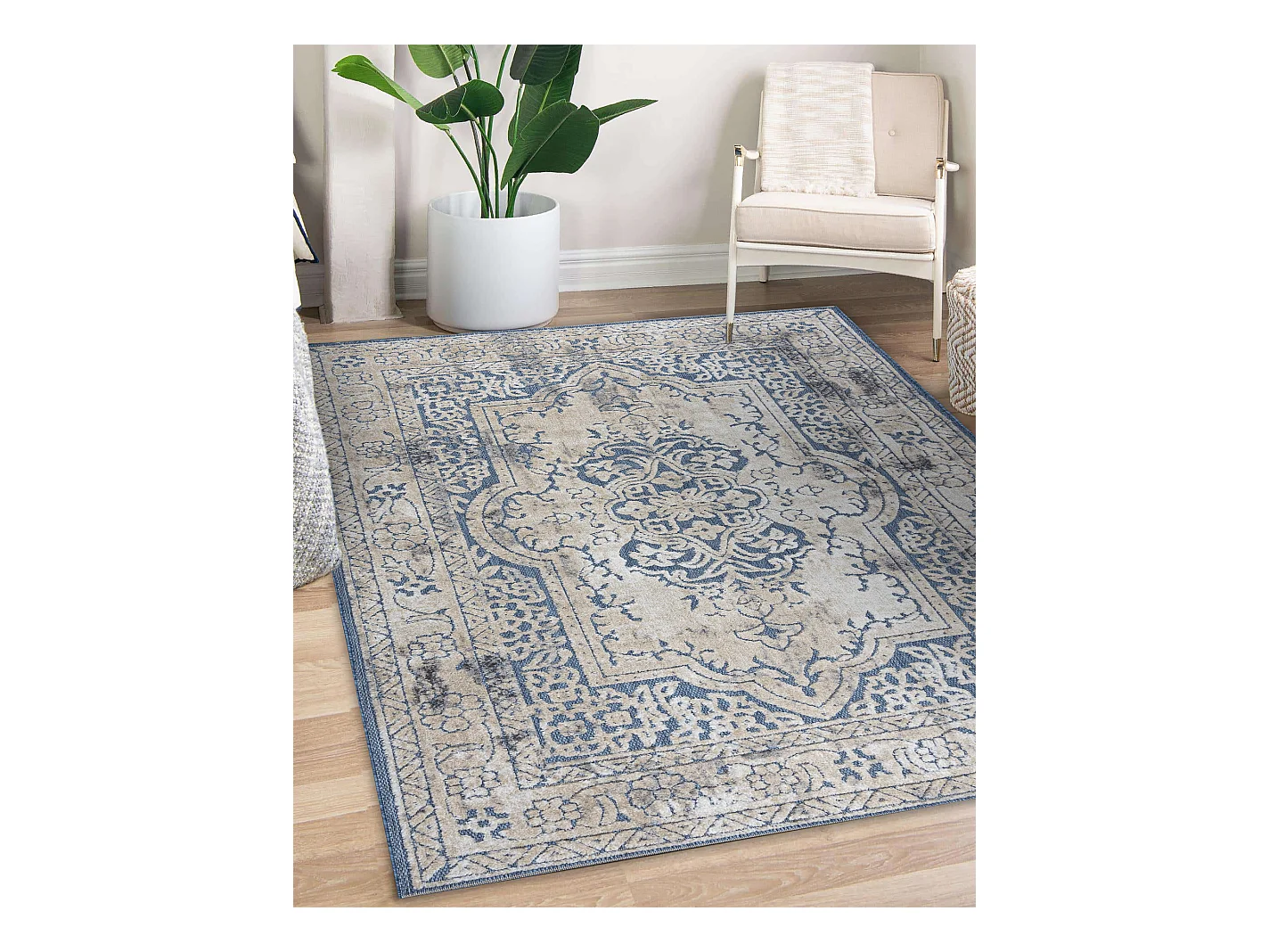 Tapijt Structureel SOLE D3871 Ornament, kader Plat geweven, twee poolh 200x290 cm