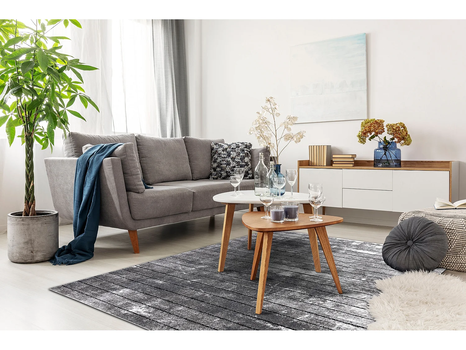 Tappeto moderno COZY 8654 Raft, Linee - Structural due livelli di pile 120x170 cm