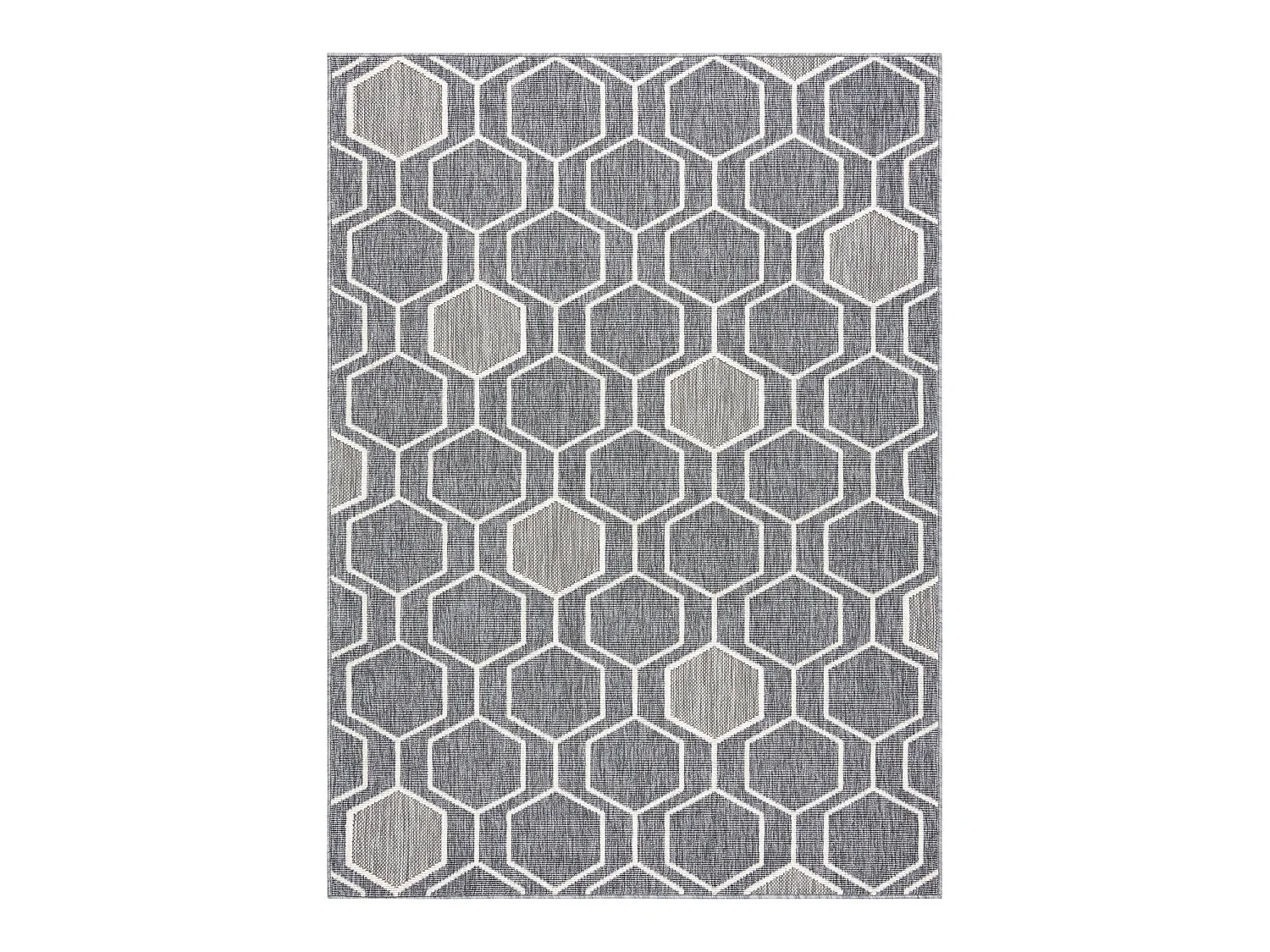 Tapis SPRING 20404332 Hexagone, à cordes, à boucles - gris 200x290 cm
