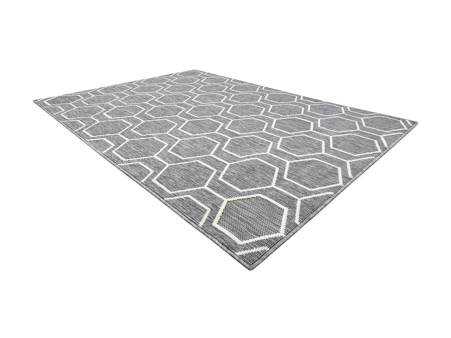 Tapis SPRING 20404332 Hexagone, à cordes, à boucles - gris 200x290 cm