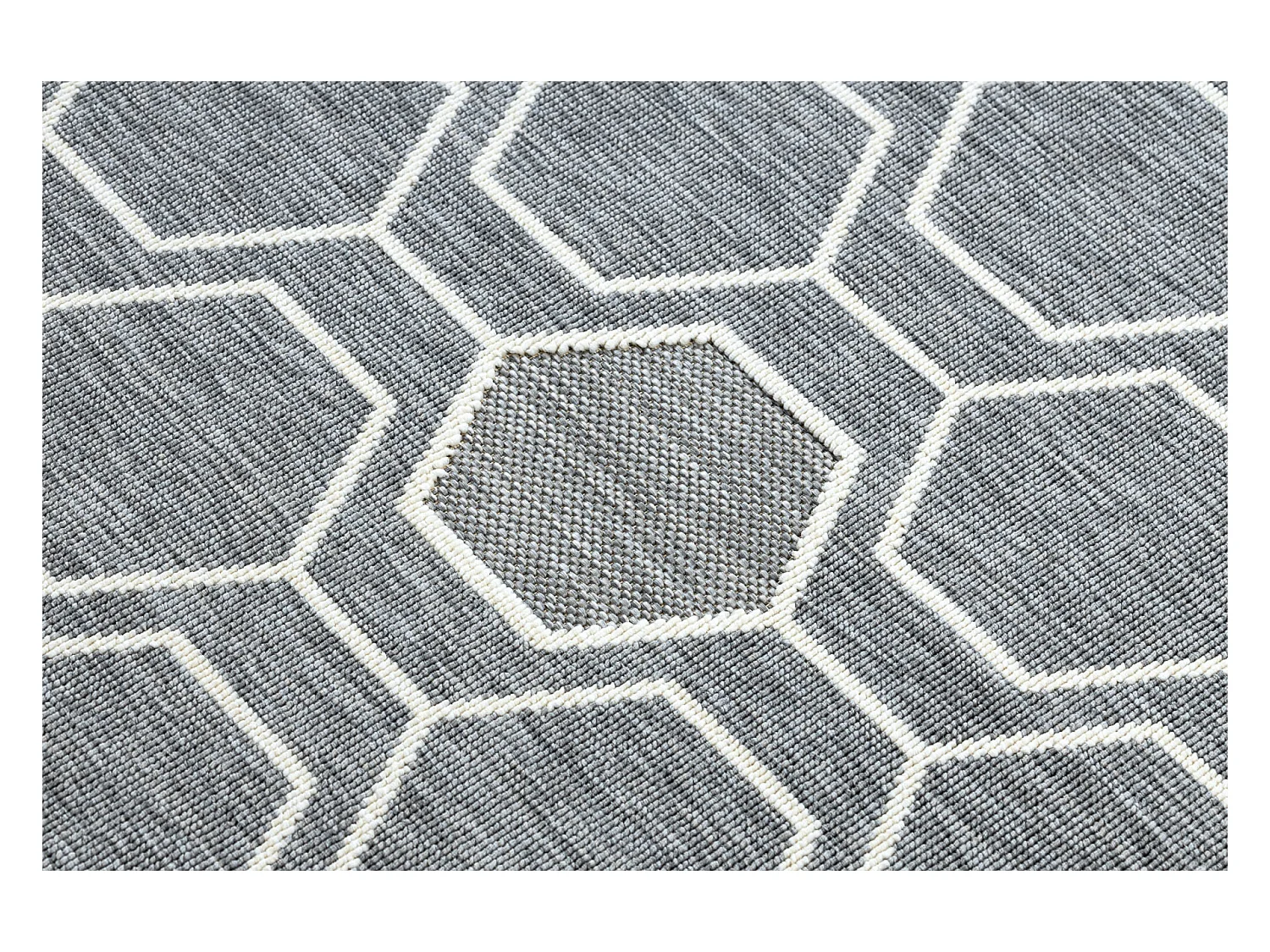 Tapis SPRING 20404332 Hexagone, à cordes, à boucles - gris 200x290 cm